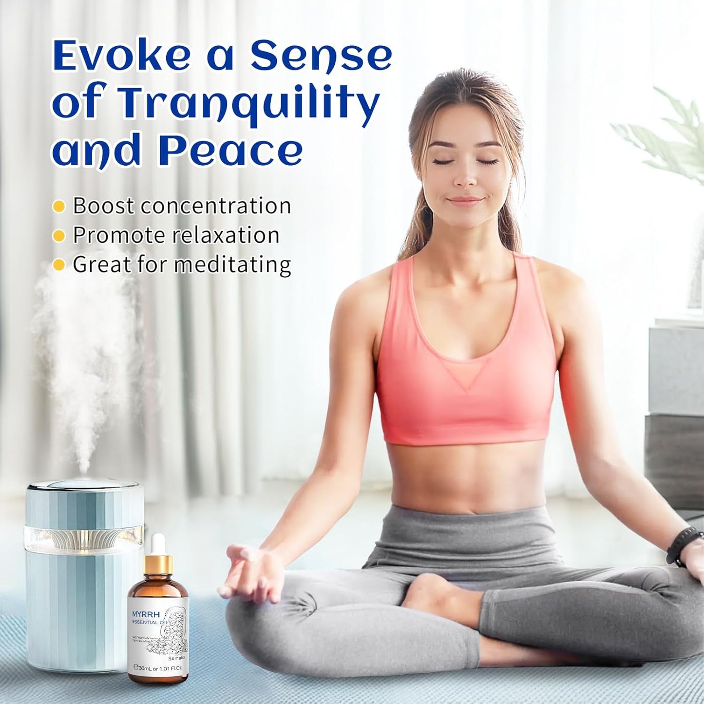 HIQILI Myrrh Essential Oil, for Skin, Massage, 100% Pure & Natural - 1.01 Fl Oz