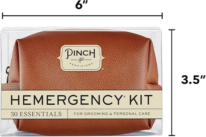 Pinch Provisions Hemergency Kit for Men, includes 30 Style & Grooming Essentials, Gift & Accessory for Grooms, Best Man, Personal Care, Travel or Cars