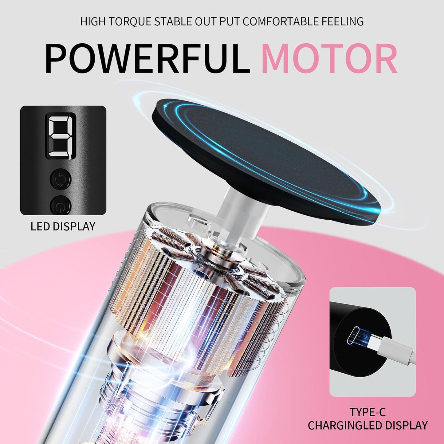 Powerful Electric Foot File & Callus Remover - Over 1-Hour Continuous Use, 360° Rotating Grinder, Foot Drill & Sander, 1200mAh Rechargeable Cordless Pedicure Tool,Foot Grinder(Black)