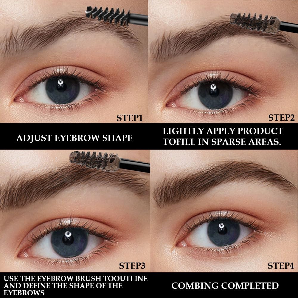 Tinted Thickening Brow Mascara,Brow Fast Sculpt,Waterproof, Transfer-proof, Brush to Fill in Eyebrows and Cover Gray Hairs - Cruelty Free (3pcs 06 Brunette &07 Espresso &09 transparent)