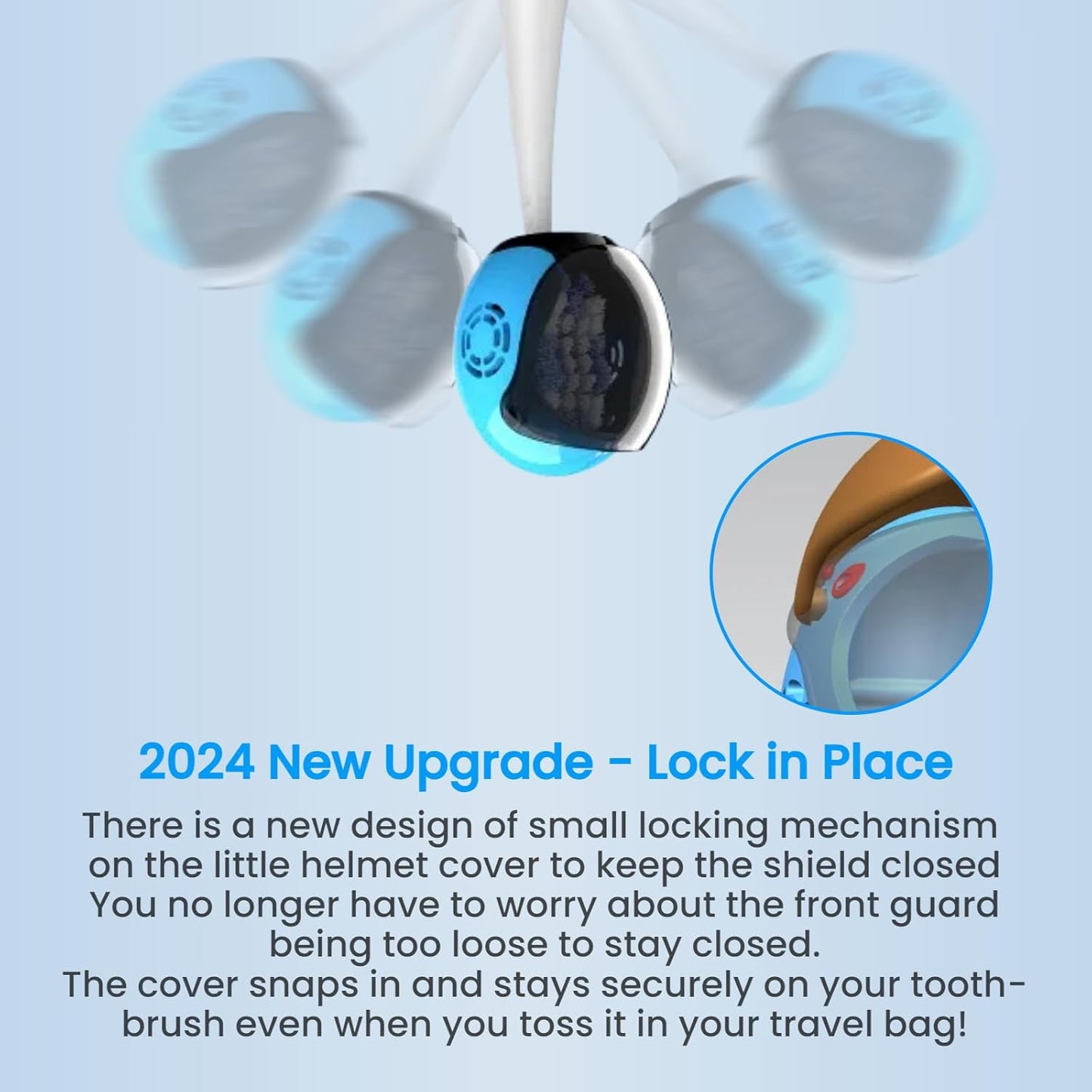 Helmet Toothbrush Covers Caps, Toothbrush Head Protector for Household Travel, Fits Most Manual and Electric Toothbrushes, 6 Count (Black, White, Grey, Blue, Pink, Red)