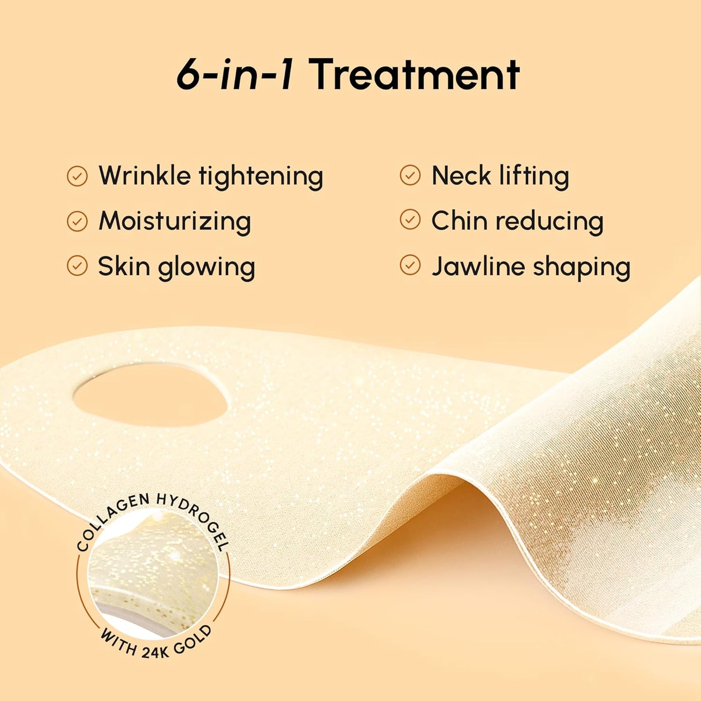 MAREE V Line Lifting Mask with 24K Gold – Deep Collagen Face Mask for Women – Jawline Shaper Mask with Retinol & Hyaluronic Acid – Neck Tightening & Firming - Double Chin Strap for Face Lift