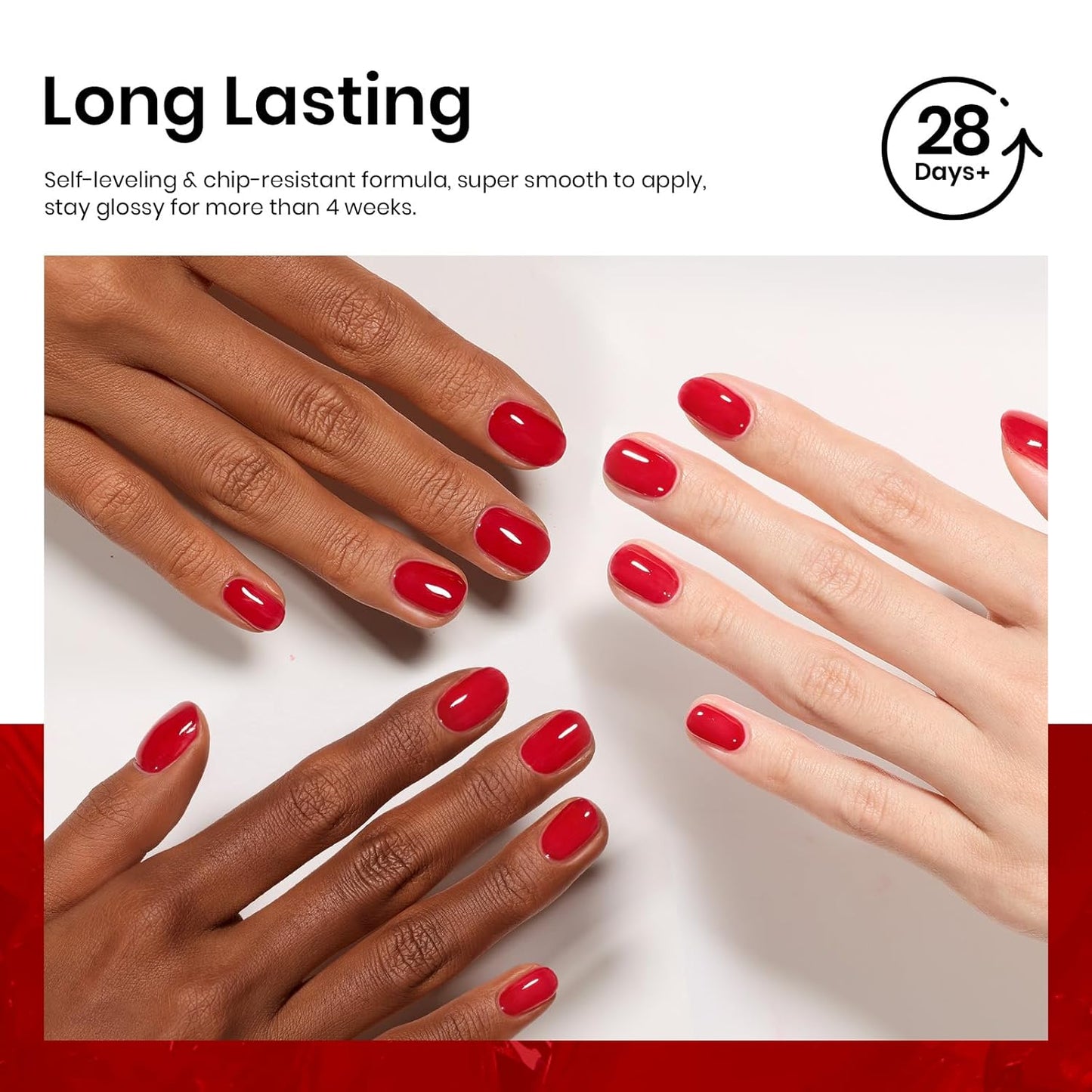 Beetles Jelly Red Gel Nail Polish - 15ML Fall Red Neutral Sheer Gel Polish Translucent Effect Soak Off UV French Nail Art Manicure Salon Gift for Women