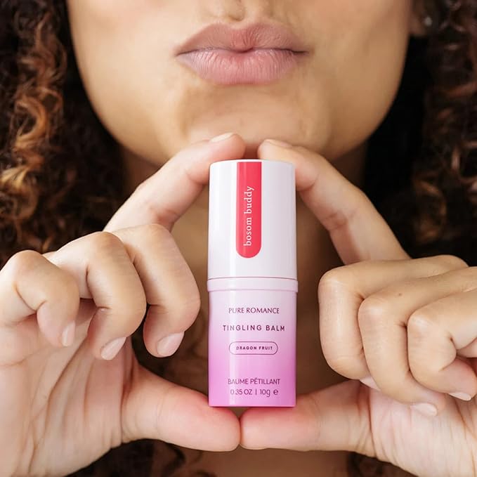 Pure Romance Bosom Buddy Tingling Flavored Lip & Nipple Balm, Dragon Fruit, 35 oz
