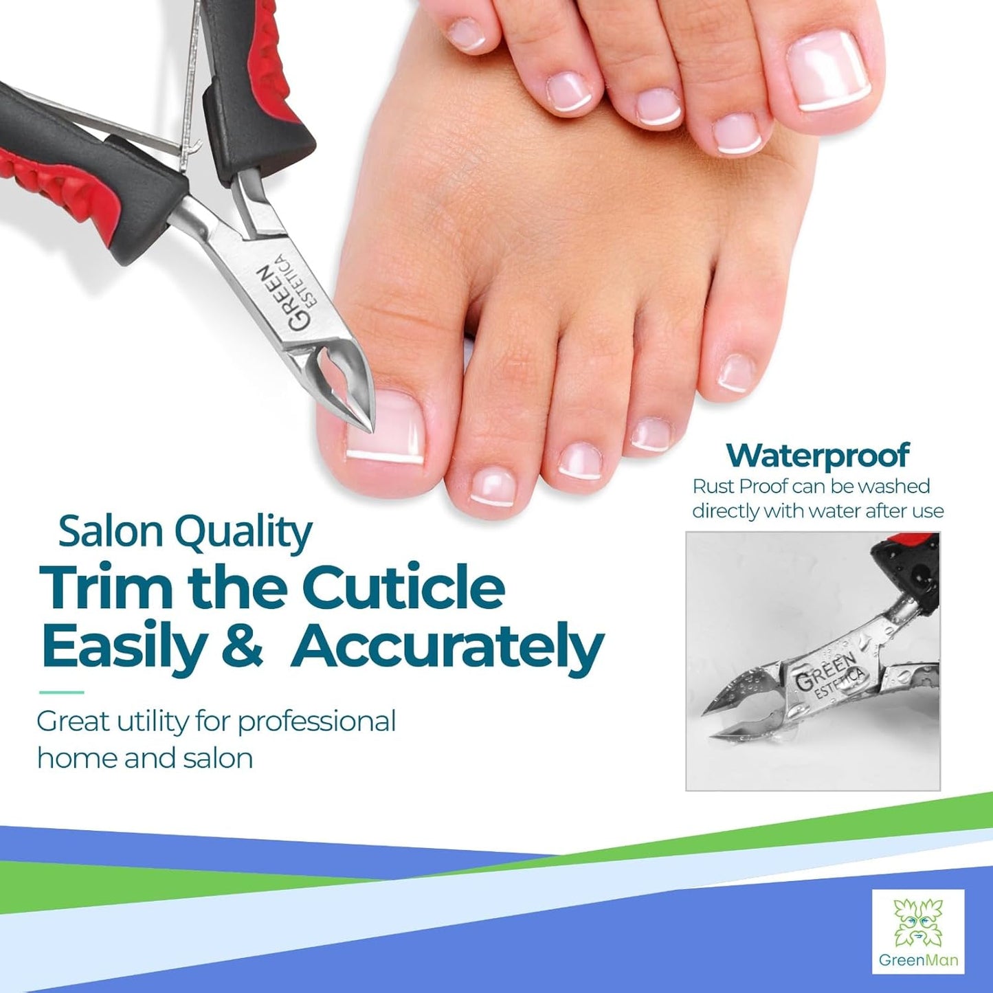 Premium Cuticle Trimmer Stainless Steel Nipper – Sharp Blades with Double Spring – Manicure Pedicure Tool for Home and Salon (Black/Red)