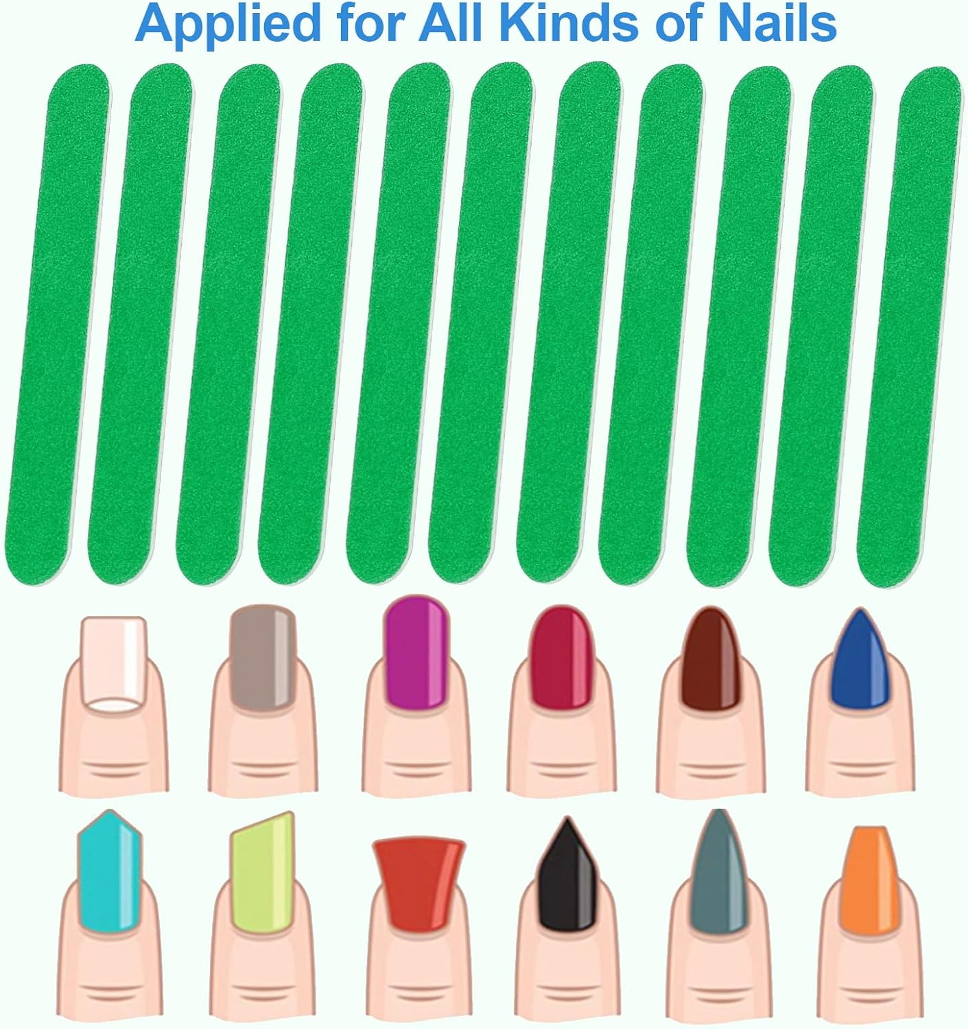 Mini Nail Files Bulk (100 Pcs), Double Sided Emery Board Nail File for Nature Nails, Manicure Tool Set Disposable Colorful Nail File for Home Salon Use Travel Size Men Women Kids Wood Board