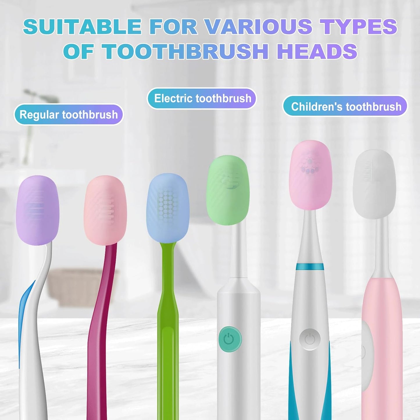 6 Packs Silicone Toothbrush Covers, Caps for Electric & Manual Toothbrush Heads