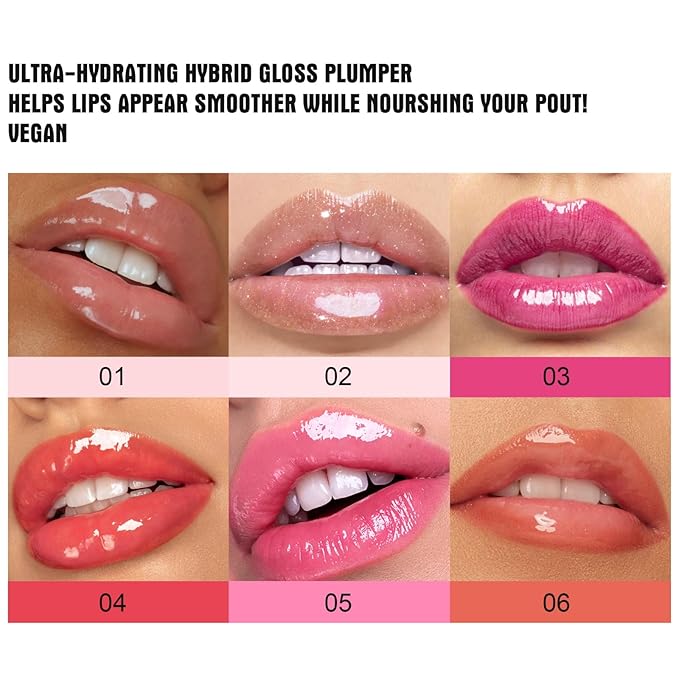 Lip Plumper Gloss,Natural Spicy Lip Plumping Booster Moisturizing Hydrating Lip Plumping Oil and Lip Care Serum for Women Girls(#2)