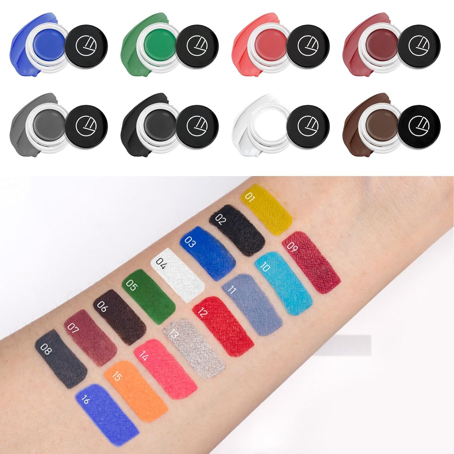 Eyeliner Gel Set,Long Lasting Waterproof With 5.51 IN Long Eyeliner Brush,High-Intensity Pigments Smudge-Proof Eye Liner Makeup Creamy Gel 5G-Rose Red