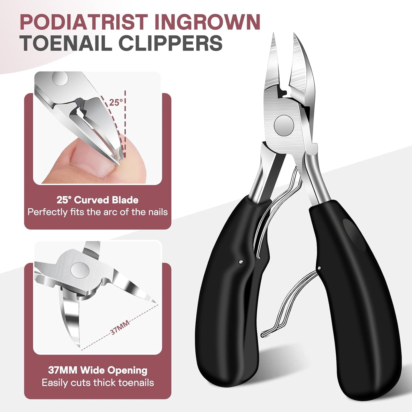 2025 Toenail Clippers for Thick Toenails for Seniors, Angled Long Handled Toe Nail Clippers for Thick Nails for Men, Heavy Duty Large Ingrown Toenail Clippers, Ultra Sharp Slanted Fingernail Clippers