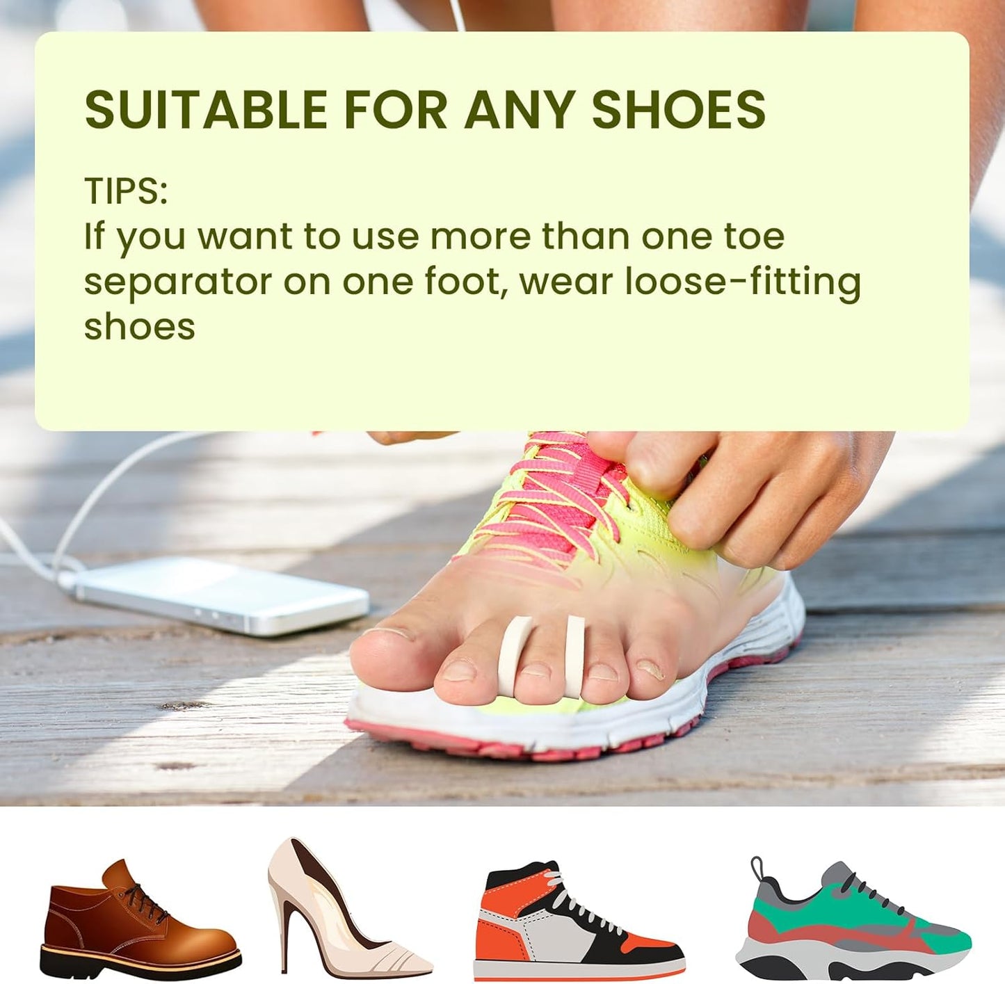 Bukihome 50 Pack Foam Toe Separators - Correct Overlapping Toes and Reduce Friction - Breathable and Comfortable, Foam Toe Spacers for Women