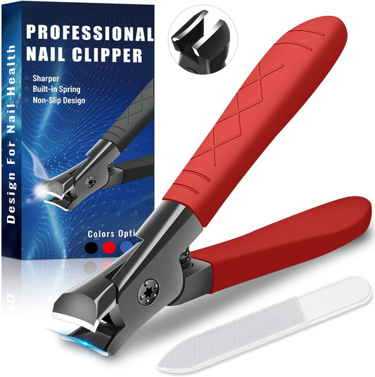 Nail Clippers for Thick Nails, Large Nail Clippers for Men, Senior Toenail Clippers for Thick Nail Heavy Duty Nail Clippers for Thick Toenails Non-Slip Long Handle Finger Nail Clippers Adult