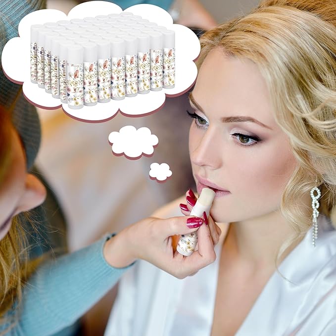 Dunzy 50 Pack Wildflower Party Baby Shower Favors Bulk Lip Balms Gifts Wedding Bridal Shower Favors Small Thank You Appreciation Gifts for Guests Women Employees Teachers Coworker Staff