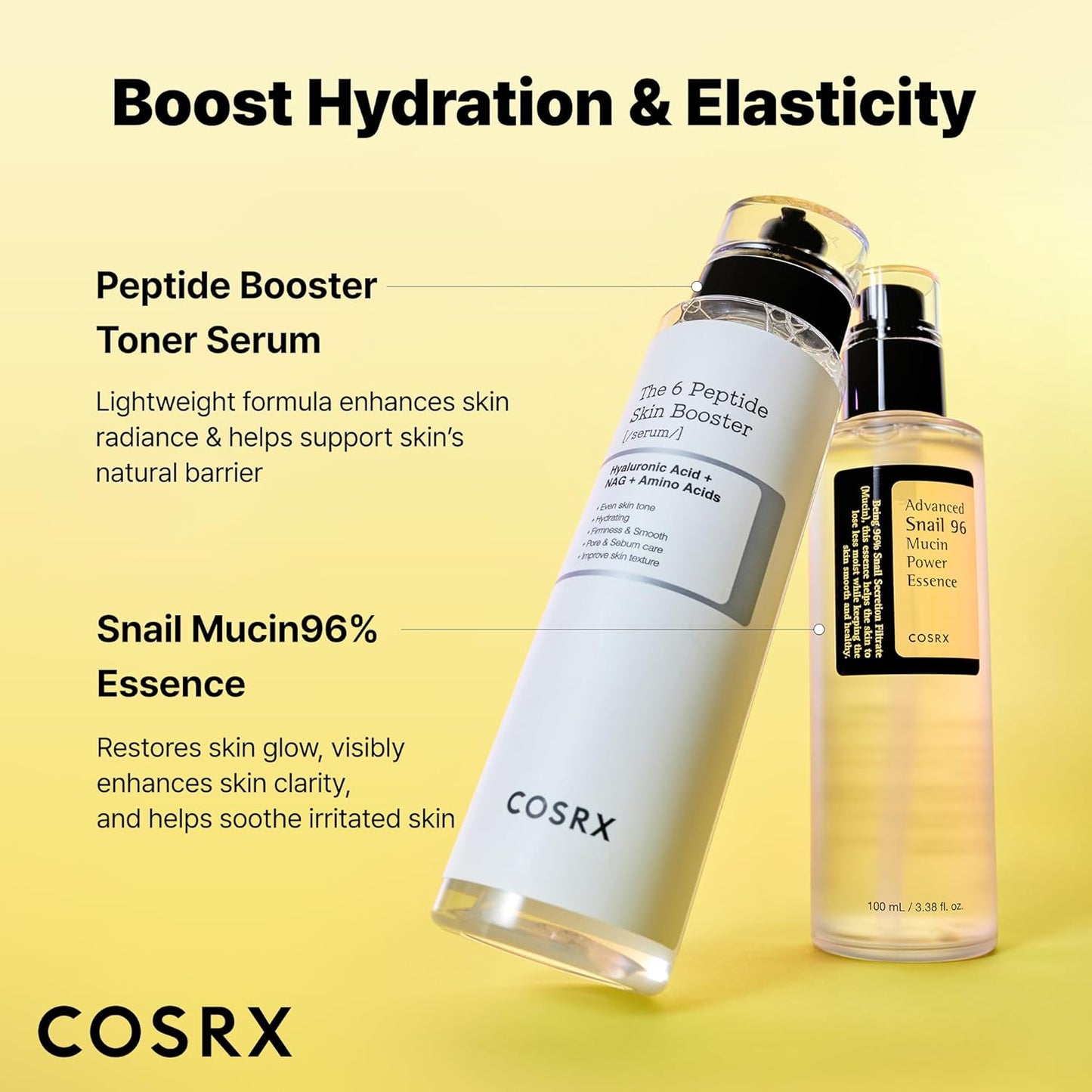 COSRX Snail Mucin 96% Peptide Booster Set - Amazon Exclusive - Korean Skin Care, Gift Sets, Skin Care Sets for Women, Advanced Snail Mucin Serum, Face Serum