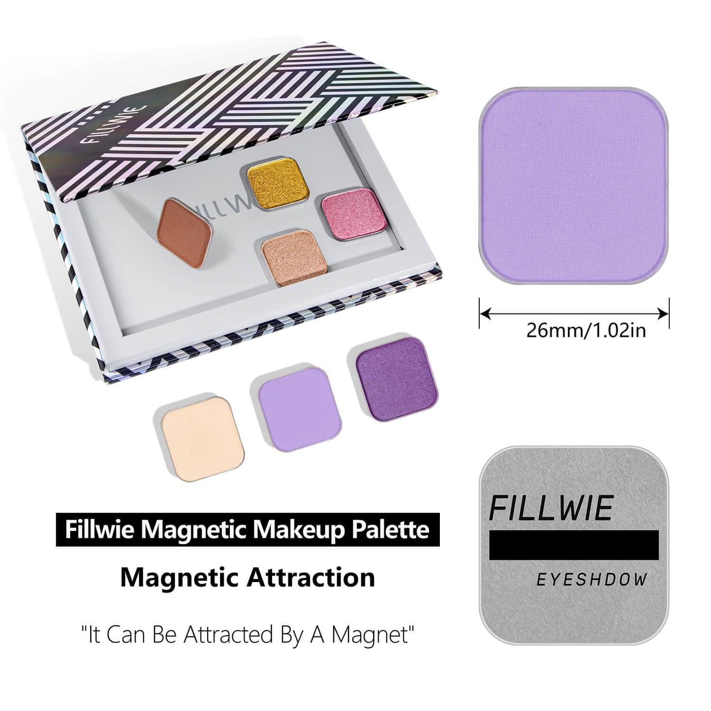 Matte Eyeshadow Single Pan Soft Pastel Purple, Blendable Natural Matte Finish, Highly Pigmented, Magnetic Refill for Custom Palette (Luxe Lavander)