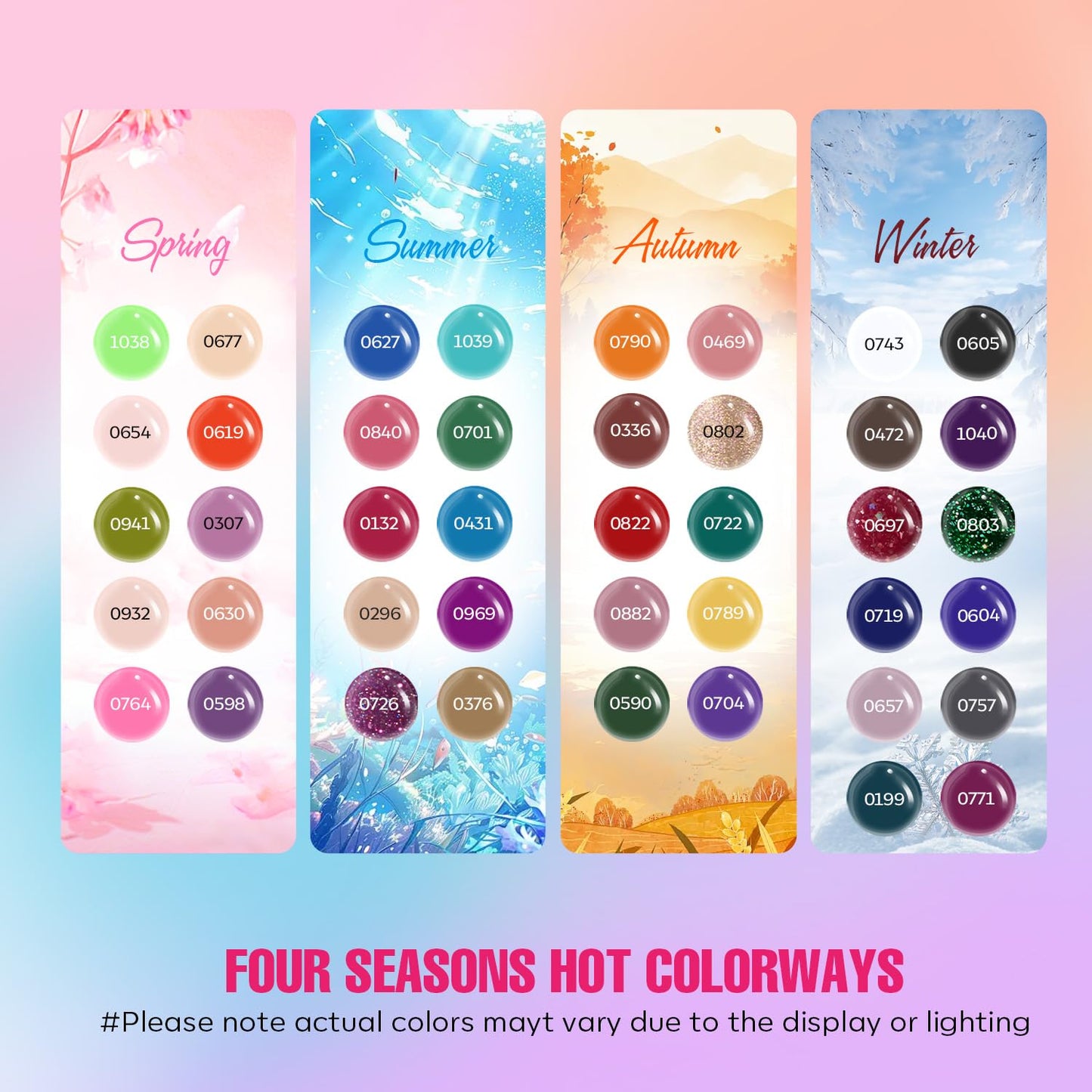 MEFA 46 Pcs Gel Nail Polish Set, 42 Colors All Seasons Nail Polish Set Colorful Begginer Kit with Base Coat & Glossy/Matte Top Coat, Gel Nail Art Manicure Salon DIY Gifts for Girls