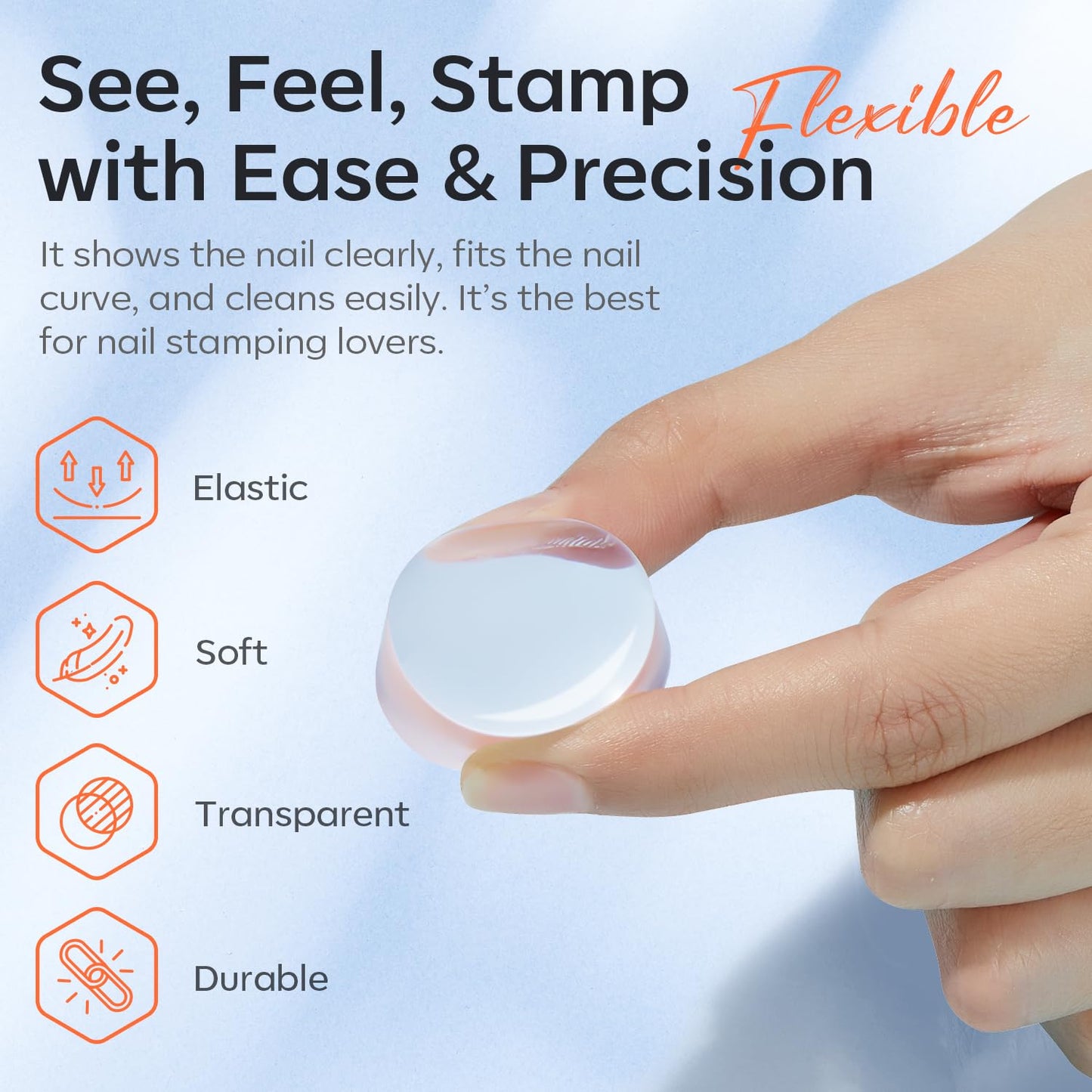 Modelones French Tip Tool- 6 Pcs Nail Stamp French Manicure Kit Suitable for DIY Together with Gel Nail Polish Art Tips Printing Tool Kit