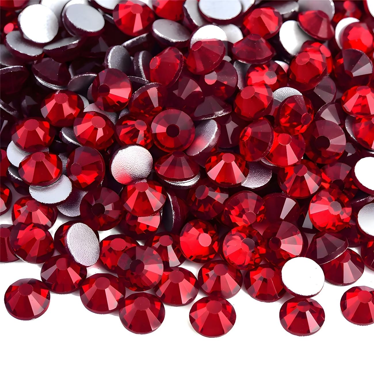 Flatback Rhinestones Round Gems for Nails Art and Crafts 620Pcs SS30 6mm Glitter Crystals Stone DIY Bags Clothes Shoes (Dark Red)