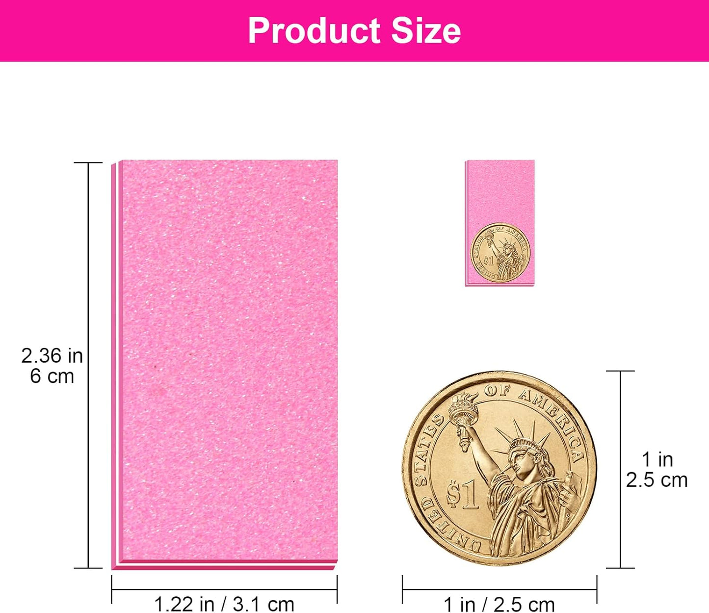 Buffer Block Nail File, 100/180 Grit Sponge Nail Buffers for Acrylic Nails, Mini Buffing Block Double Sided for Manicure Tools 30 Count - Pink