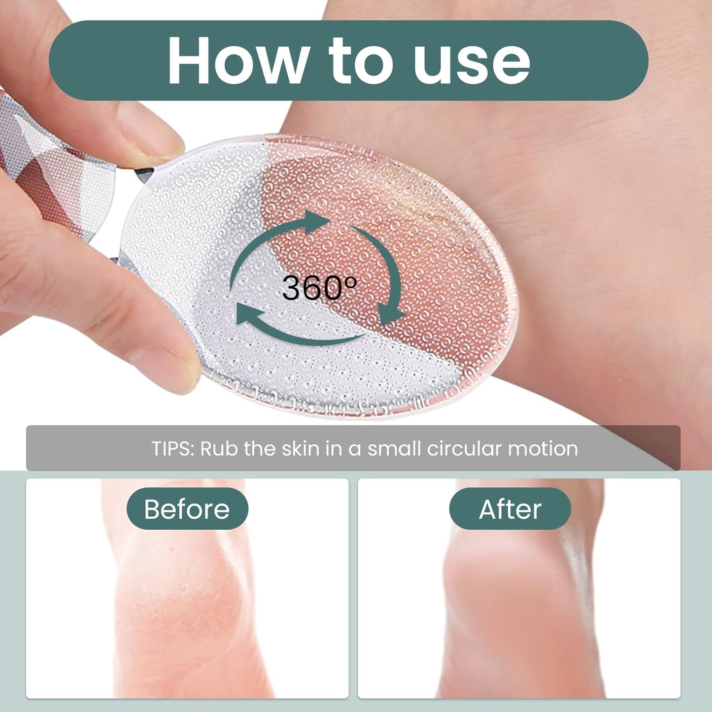 Glass Foot File 8-Shaped Rough and Smooth Sides Callus Remover Feet Heel Scrubber Dead Skin Scraper Pumice Stone Professional Pedicure Tools for Women and Men