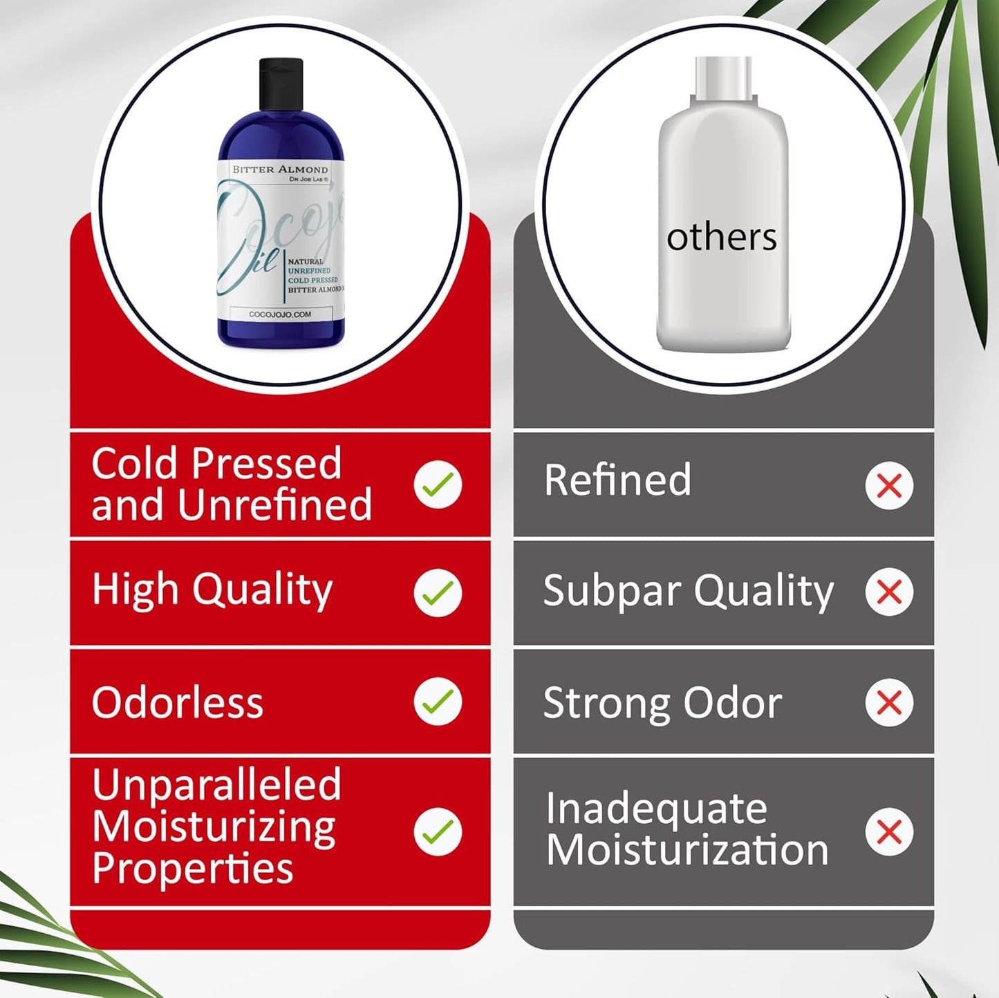 cocojojo Pure Bitter Almond Oil 8 oz Unrefined Cold Pressed Extra Virgin All Natural Perfect for Hair Face Skin Nails