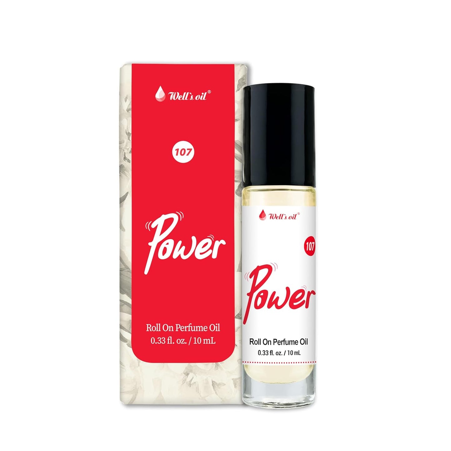 Well's Oil Roll-On Perfume Oil (Power) | Herbal Woody Notes | Long-Lasting | Paraben-Free | 0.33 Fl Oz / 10 ml