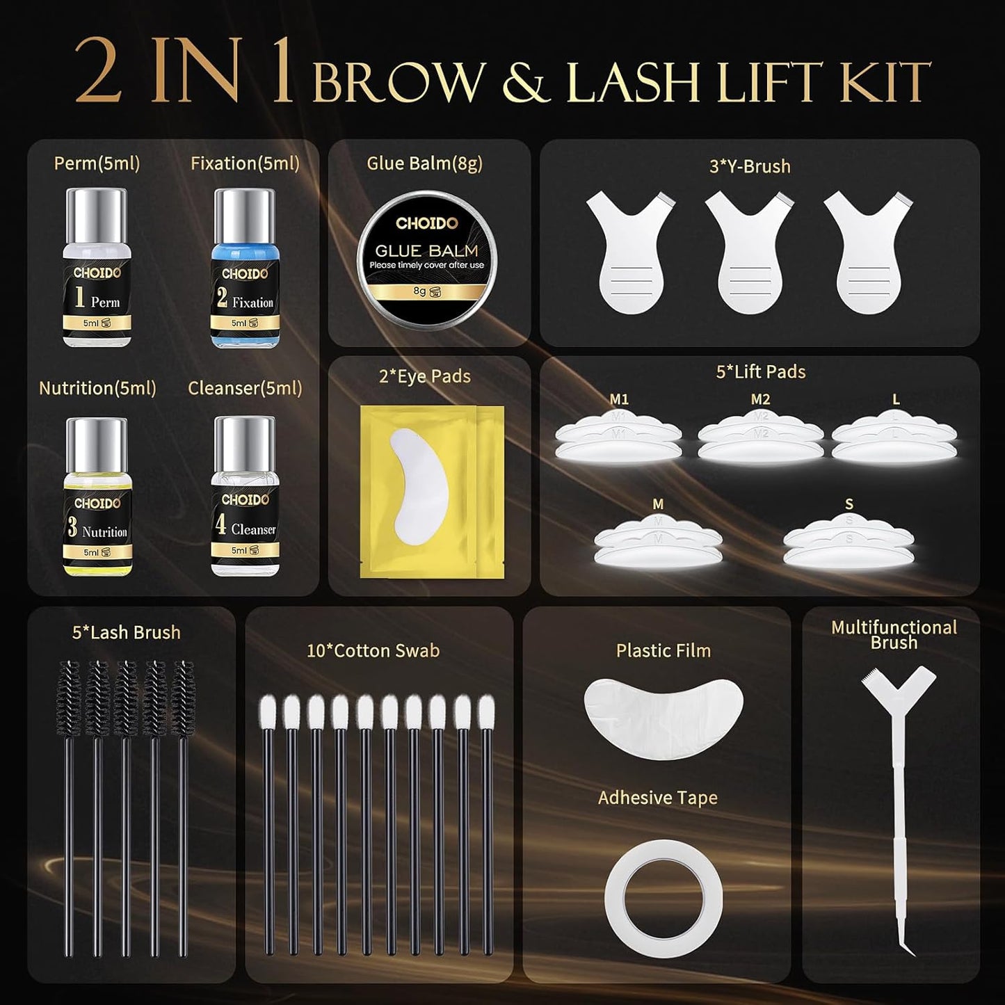 Lash Lift Kit - Eyebrow Lamination Kit, Eyelash Perm Kit, Professional Eyelash Curling Lash Extension & Eyebrow Lift 2 in 1 Kit, Eyelash Lift Kit Easy to Use at Home Diy & Salon, Lasts For 6-8 Weeks