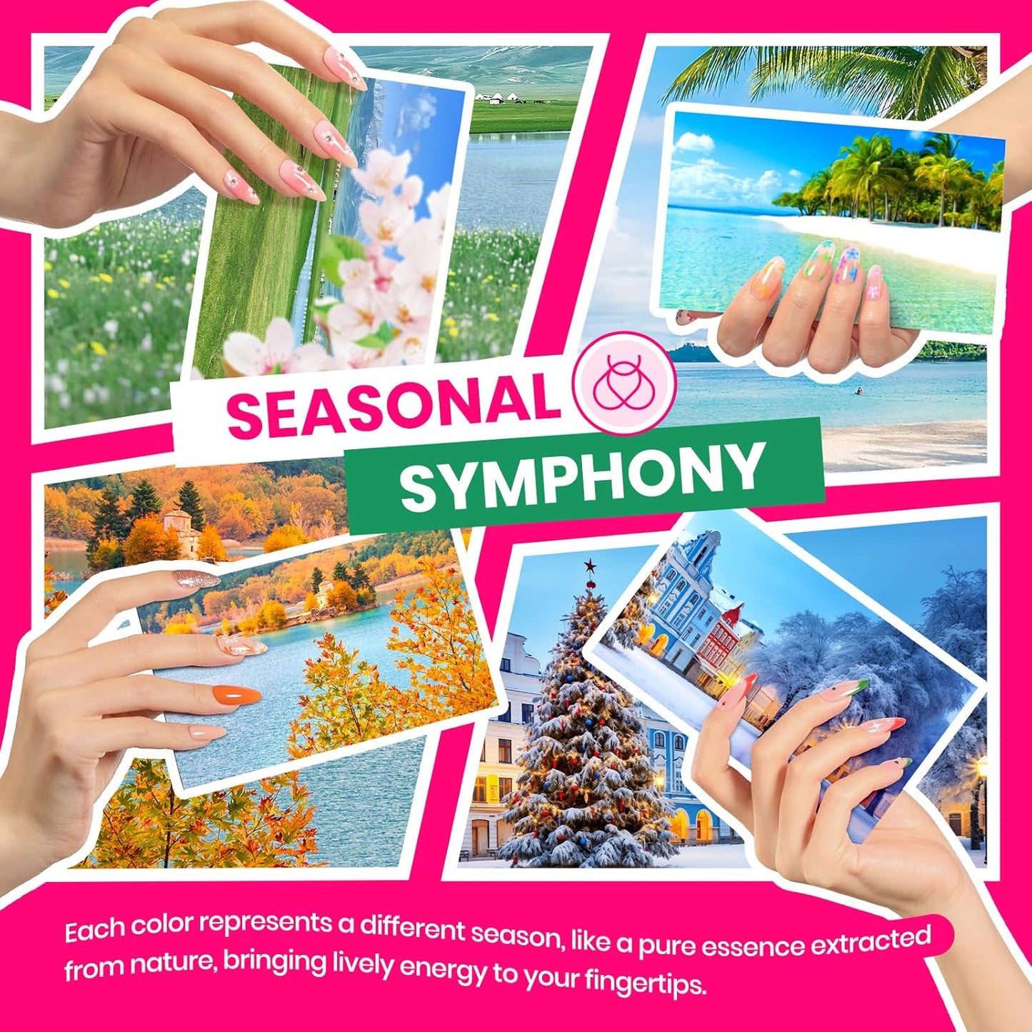 Beetles Gel Nail Polish Kit with U V Light 85Pcs Valentines Day Gift for Women 55 Colors Seasonal Symphony Set with Diamond Decorations & Manicure Art Stickers and Tools Soak Off for All Season