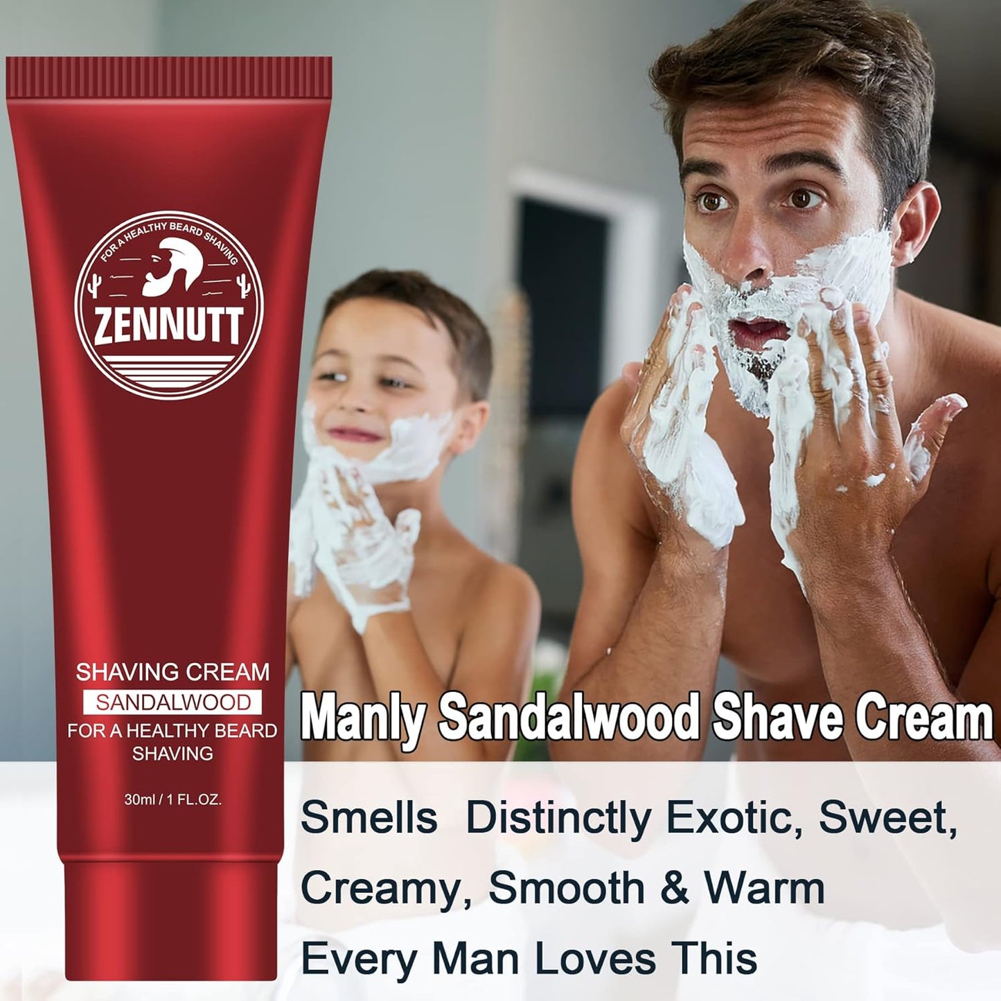 Shaving Cream Mens,8 PCS Travel Shave Cream Gift Set Close Shave Luxury Mens Shaving Cream Kit Unique Gift for Christmas Stocking Stuffers Birthday Gifts for Men Him Dad Adult Husband Boyfriend