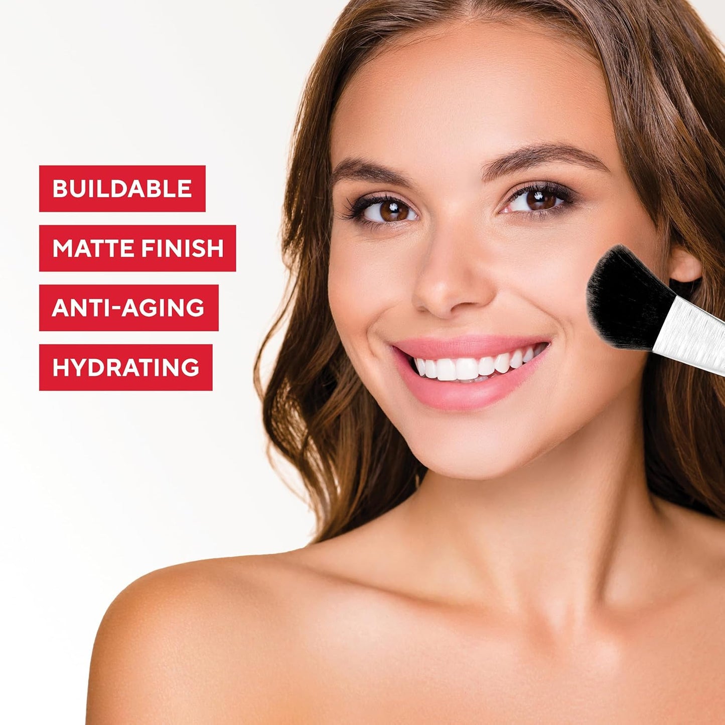 Mirabella Invincible All Skin Pure Pressed Powder Foundation - Buildable Mineral Foundation & Blurring Matte Finishing Powder - Medium M9