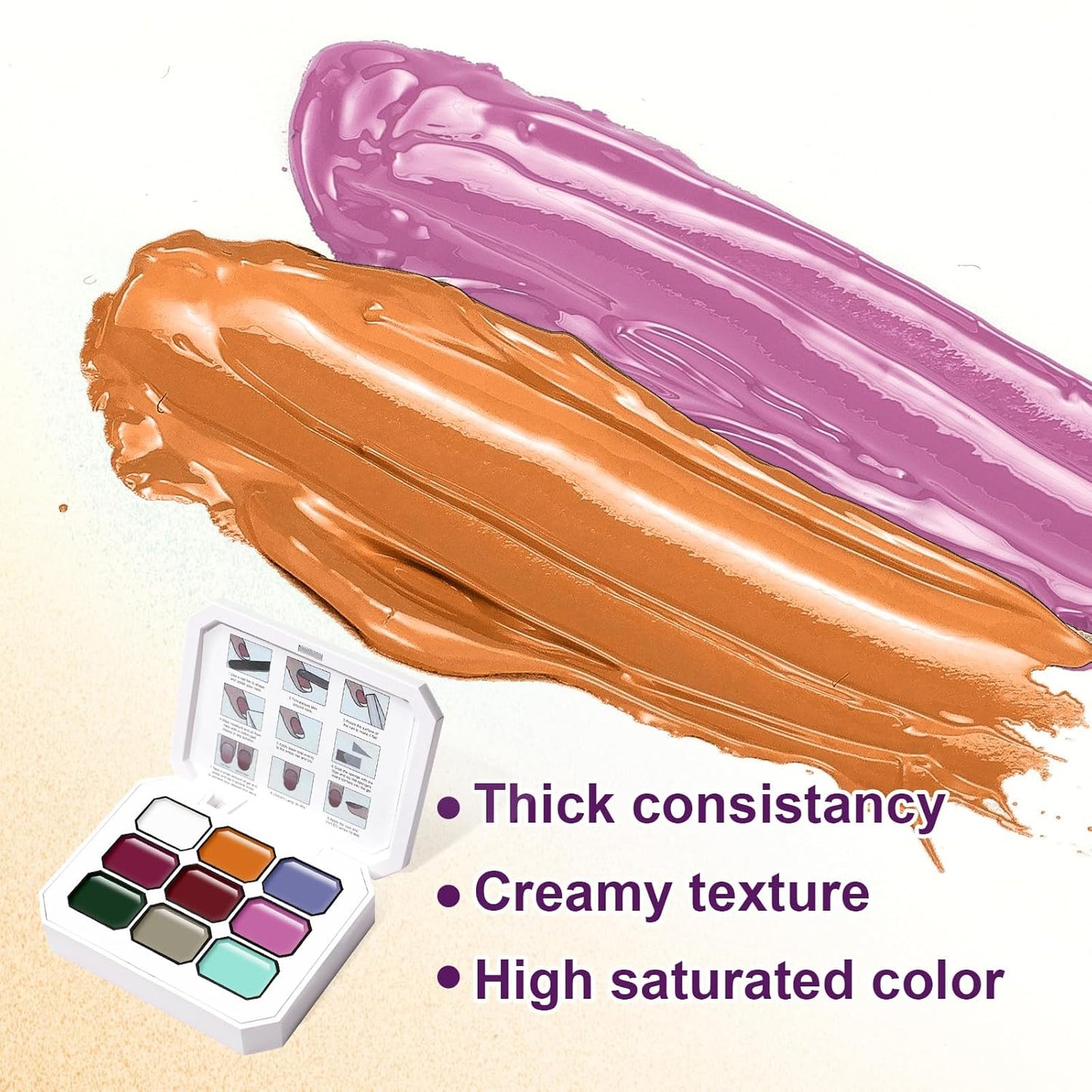 Gradient Painting Gel, 9 Colors Ombre Gel Nail Polish Brown Red Sponging for Pigment Pat Aura Nails French Manicure Long-lasting Soak of UV Home Salon DIY Nail Art Foreign Landscapes