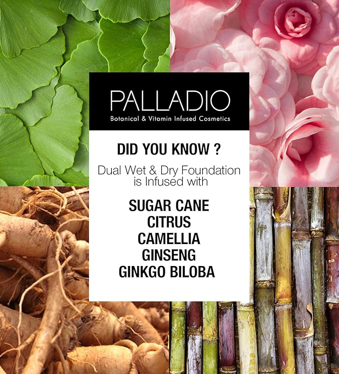 Palladio Dual Wet and Dry Foundation Refill Pan with Sponge, Squalane Infused, Apply Wet for Maximum Coverage or Dry for Light Finishing and Touchup, Minimize Fine Lines, All day Wear (NATURAL CLARY)