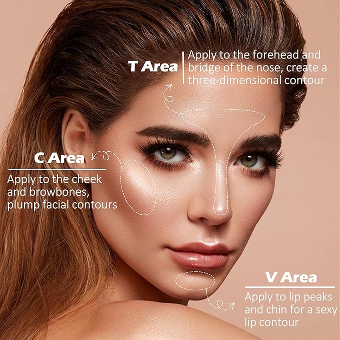 Erinde Pearl Shimmer Glitter Highlighter Highlight Makeup Contour Powder, Silver Highlighter Face Illuminator Highlighter, Highlighter Makeup iluminadores Illuminator for Face Body Cheek