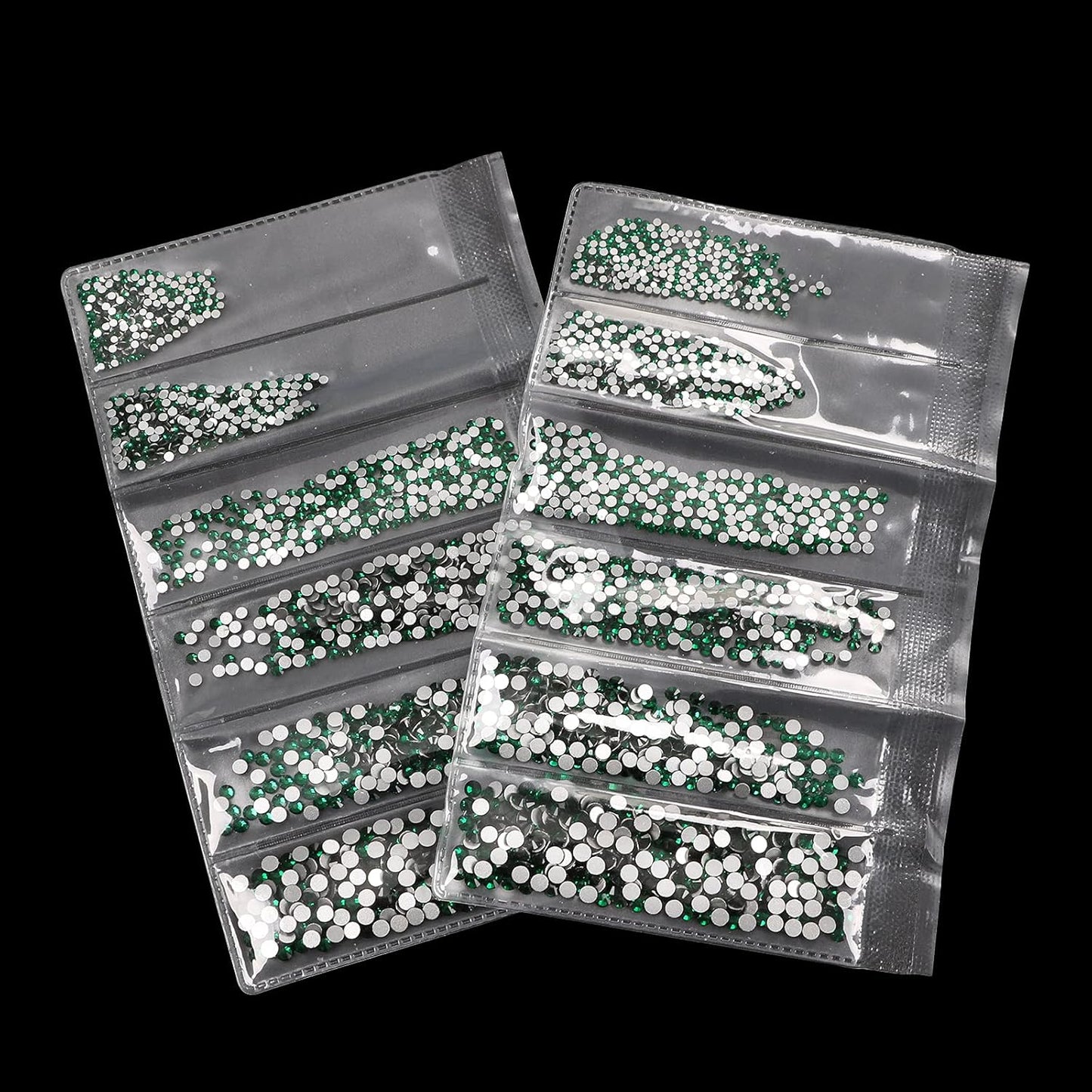 3456pcs Flatback Rhinestones Glass Charms Diamantes Gems Stones for Nail Art 6 Size ss4~ss12 Dark Green