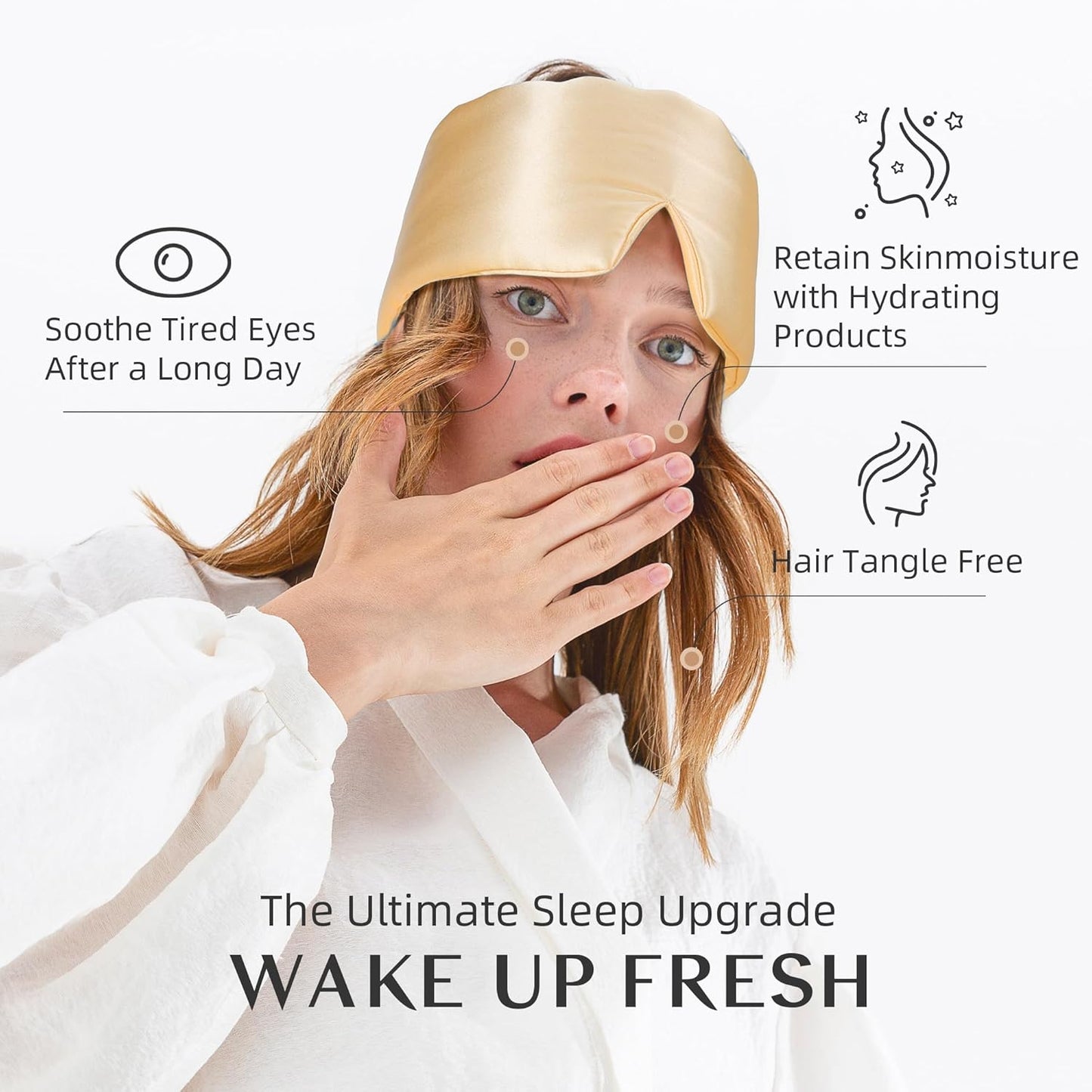 Silk Sleep Mask for Women and Men, Side Sleeper, 22 Momme Pure Mulberry Silk Total Blackout 100% Mulberry Eye Mask with Adjustable Headband Full Size, Eye Masks for Sleeping and Travel