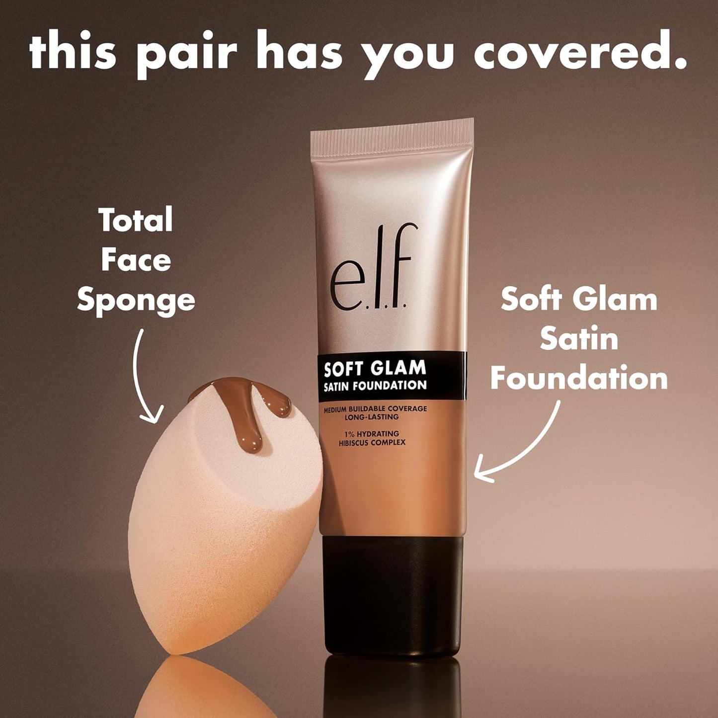 e.l.f. Soft Glam Foundation, Medium Coverage, Long-Lasting & Buildable Foundation For A Smooth, Satin Finish, Vegan & Cruelty-Free, 65 Rich Neutral