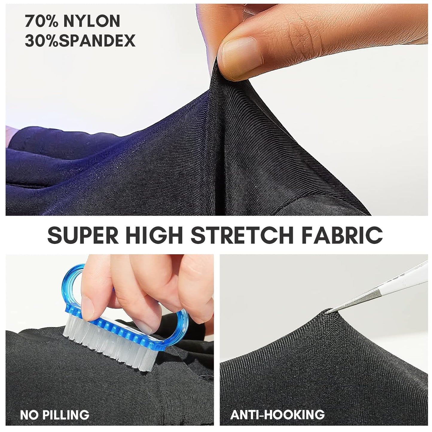 Makartt UV Gloves for Gel Manicures - Professional UPF50+ Fingerless Stretchy Farbric Nail Art Gloves to Protect Hands from Harm for Women Men, Black