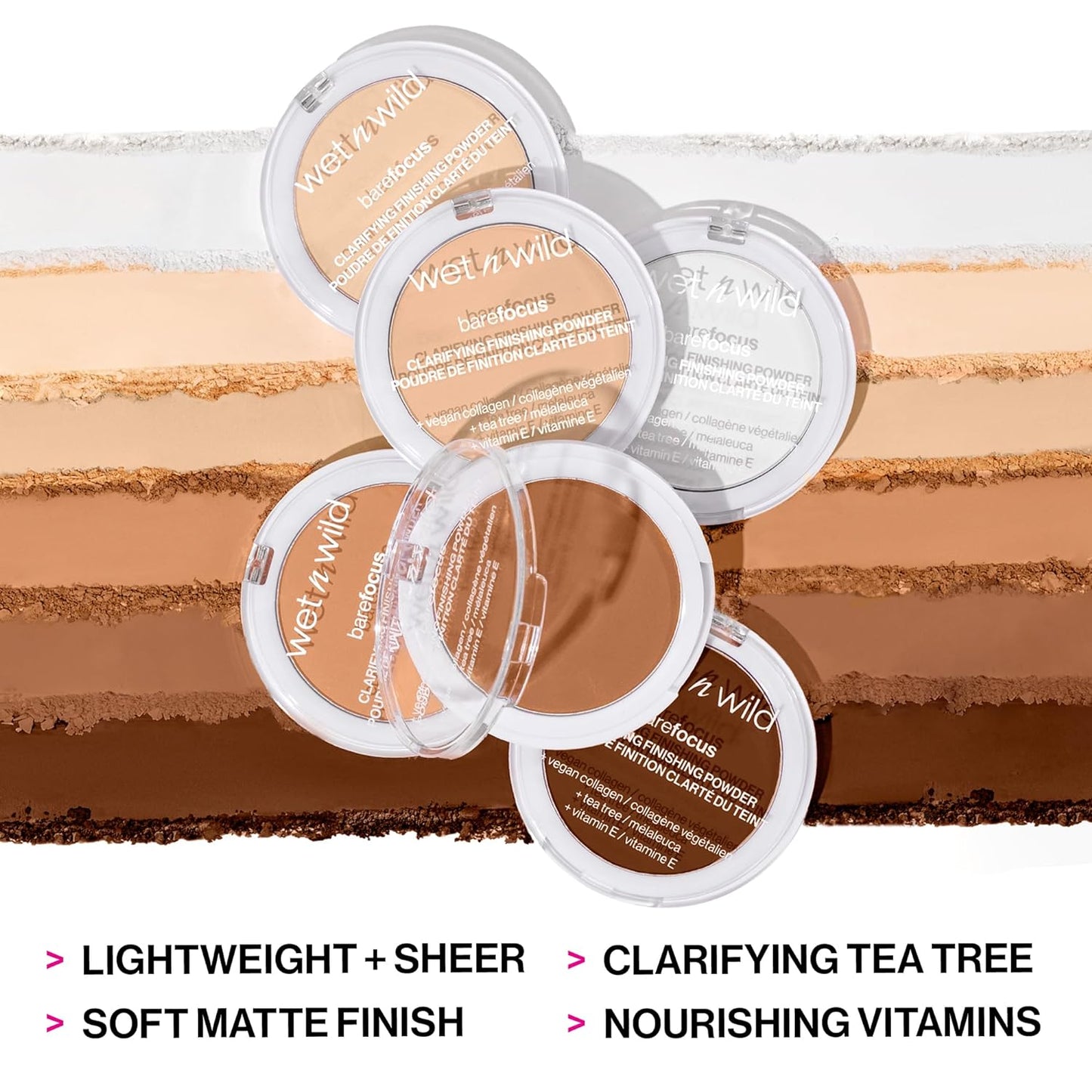 wet n wild Bare Focus Clarifying Finishing Powder | Matte | Pressed Setting Powder Translucent