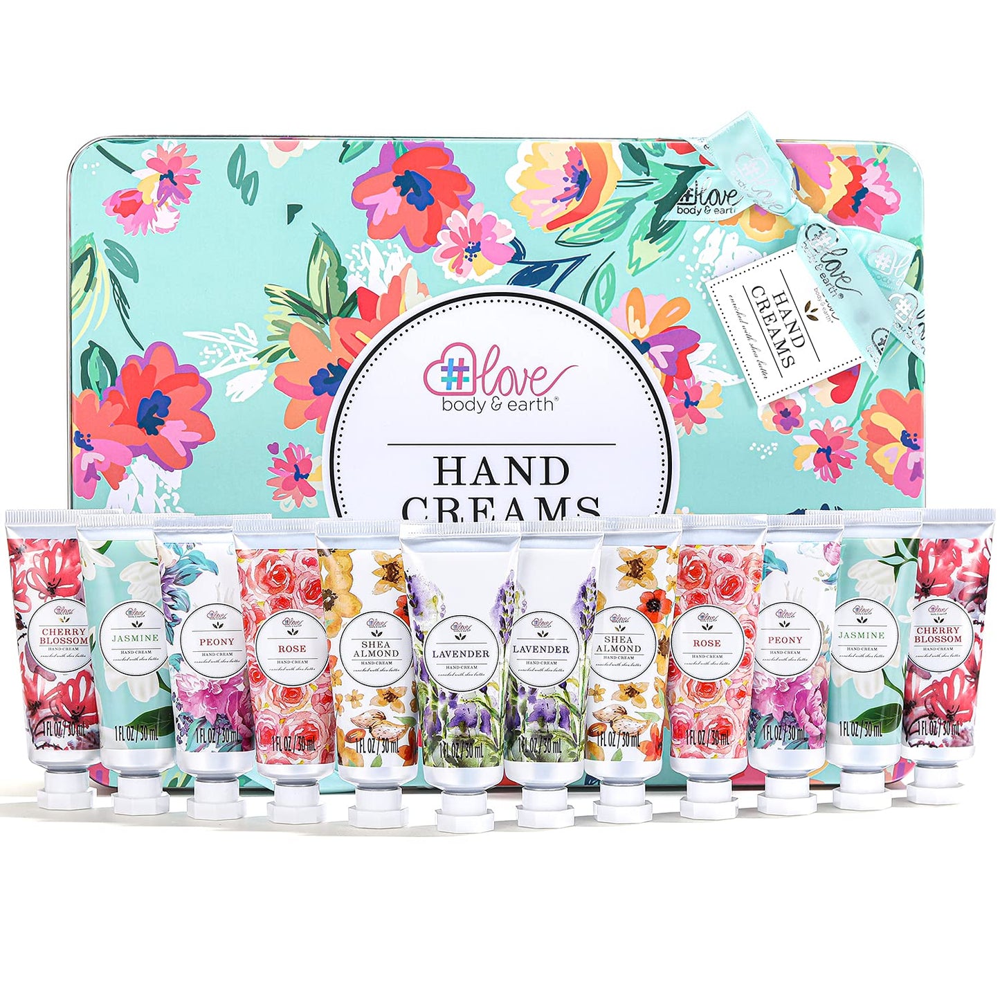 BODY & EARTH Hand Cream Gift Set for Mothers Day Gifts for Mom, Pack of 12 Enriched with Shea Butter to Nourish Dry Hands, Hand Lotion Gift Packs, Travel Size Hand Lotion Set, Birthday Gifts for Women