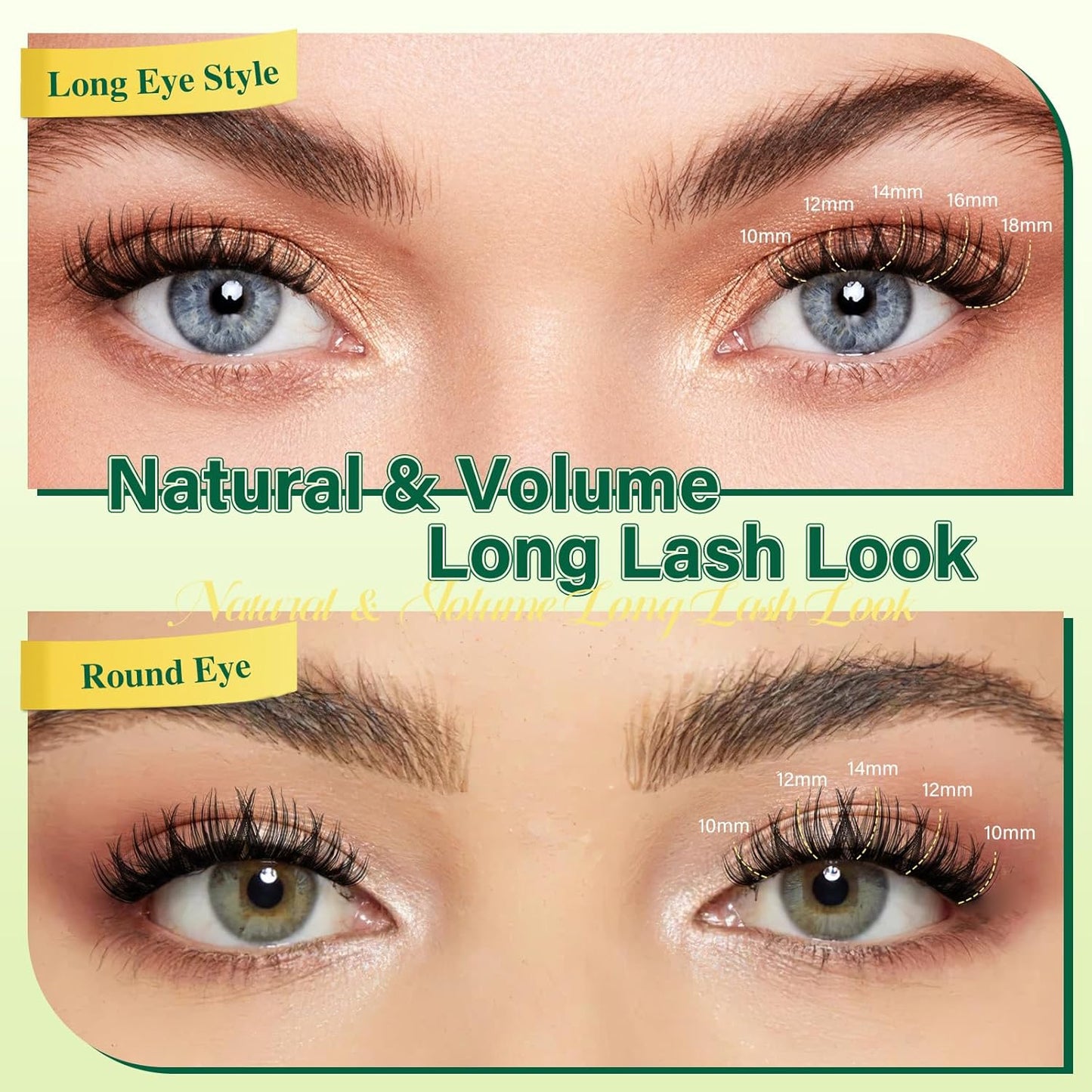 KEYYOULASH Lash Clusters Manga Lash Extension D Curl 144pcs 8-18mm Wispy Eyelash Clusters Natural Volume Eyelash Extensions Individual Lashes DIY at Home(KY04,D-8-18MIX)