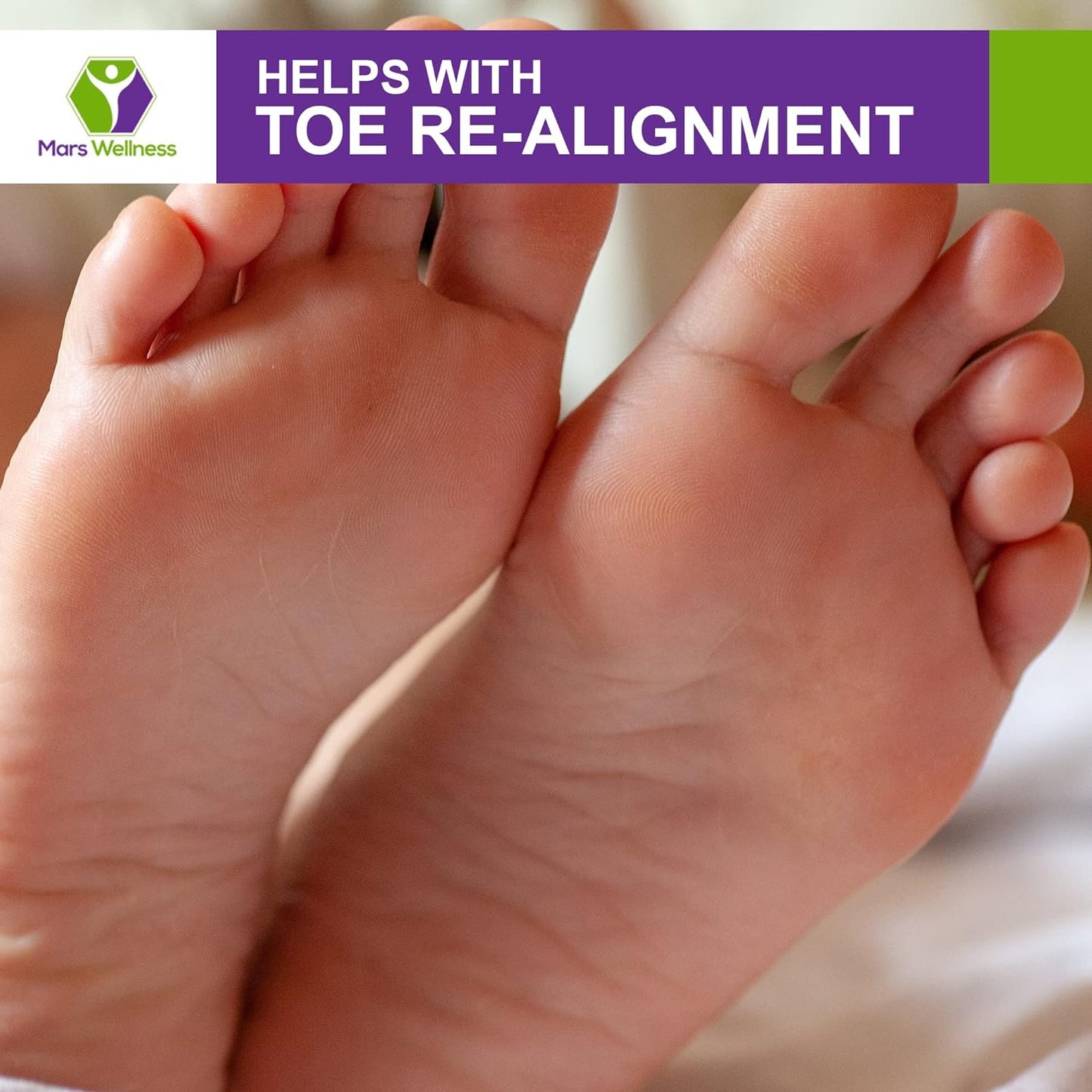 Mars Wellness Full Foam Toe Separators - Toe Spacers for Corn, Blisters Relief - 1/4 Inch - Bulk Pack of 100 Pads