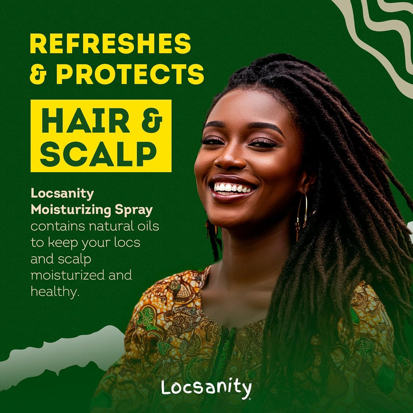 Locsanity Daily Moisturizing Refreshing Spray for Locs, Dreadlocks - Rose Water and Peppermint Hair Scalp Moisturizer, Dreadlock Spray - Natural Loc Care and Maintenance (12oz)