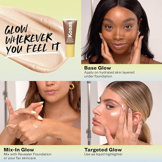 Kosas Glow I.V. Vitamin-Infused Skin Enhancer Face Makeup - Tinted Beauty Highlighter for a Healthy Glow - Recharge