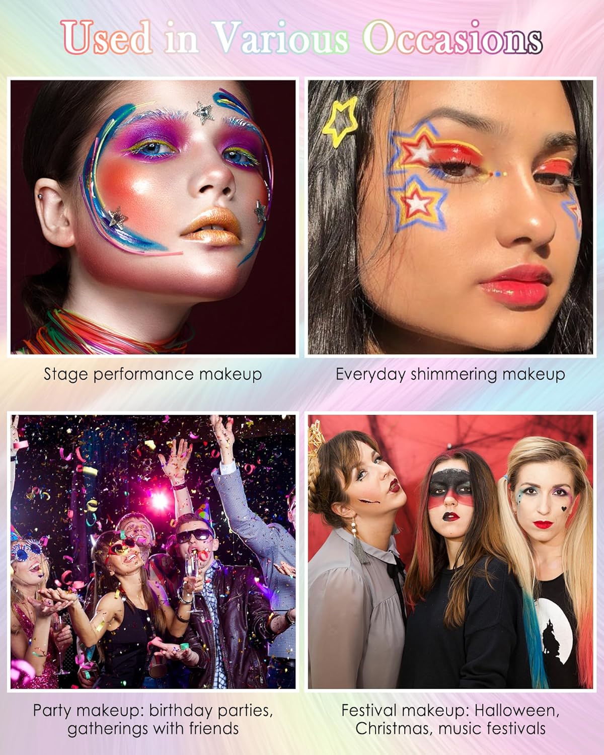 Glitter UV Neon Eyeliner Pencil, Waterproof Smudge-Proof Green Eye Liner Liquid Pen, High-Pigment Shimmer Eyeliner Pen Long-Lasting Colorful Professional Makeup, Halloween Rave Party Gift for Women-05