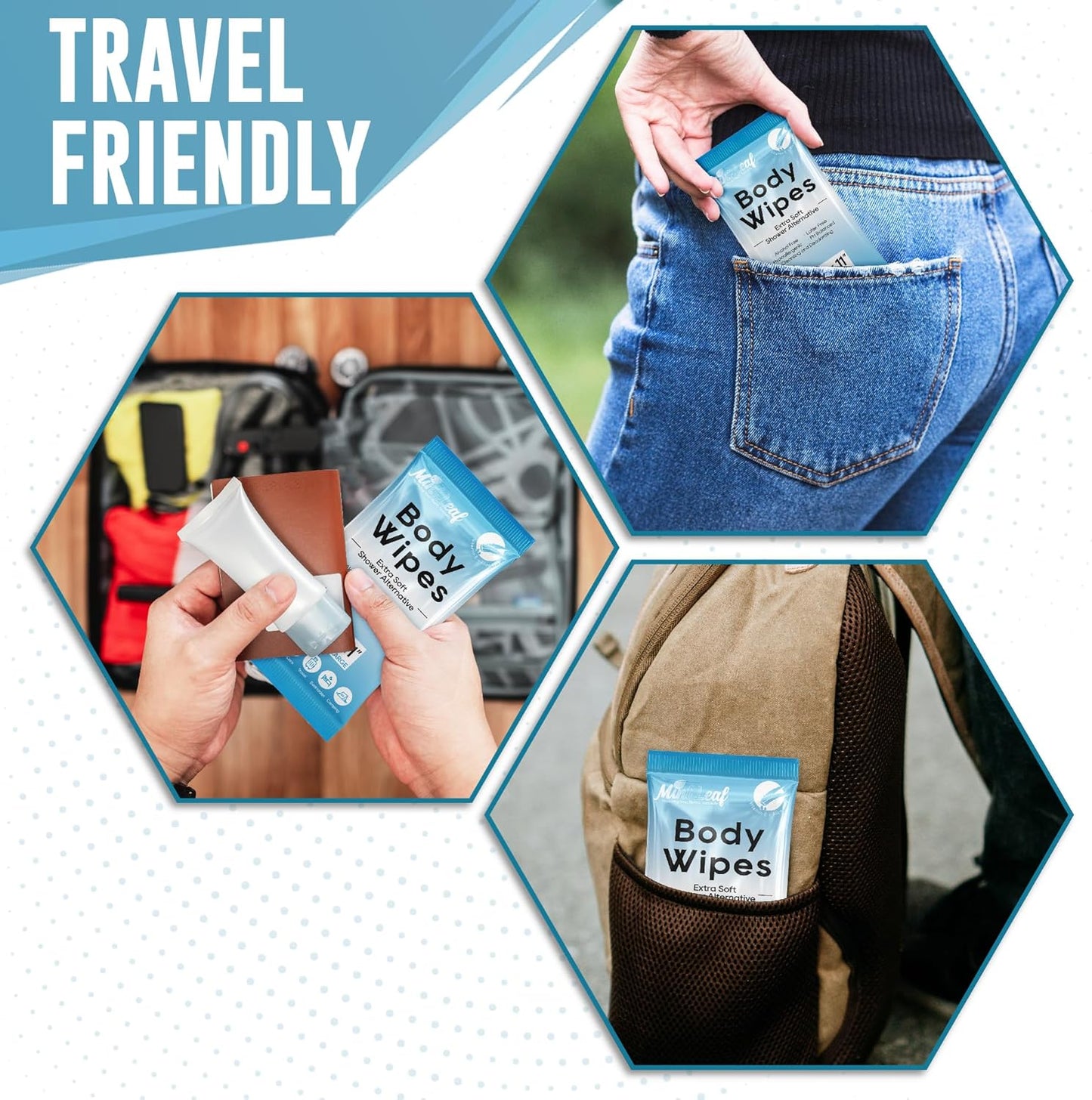 XL Adult Body Wipes - No Rinse Shower & Incontinence Bath Wipe, 11x9 Cleansing Washcloths with Aloe Vitamin E, Hypoallergenic Disposable Wipes for Adults, Seniors, Gym & Travel - 4 Packs + 18 Singles