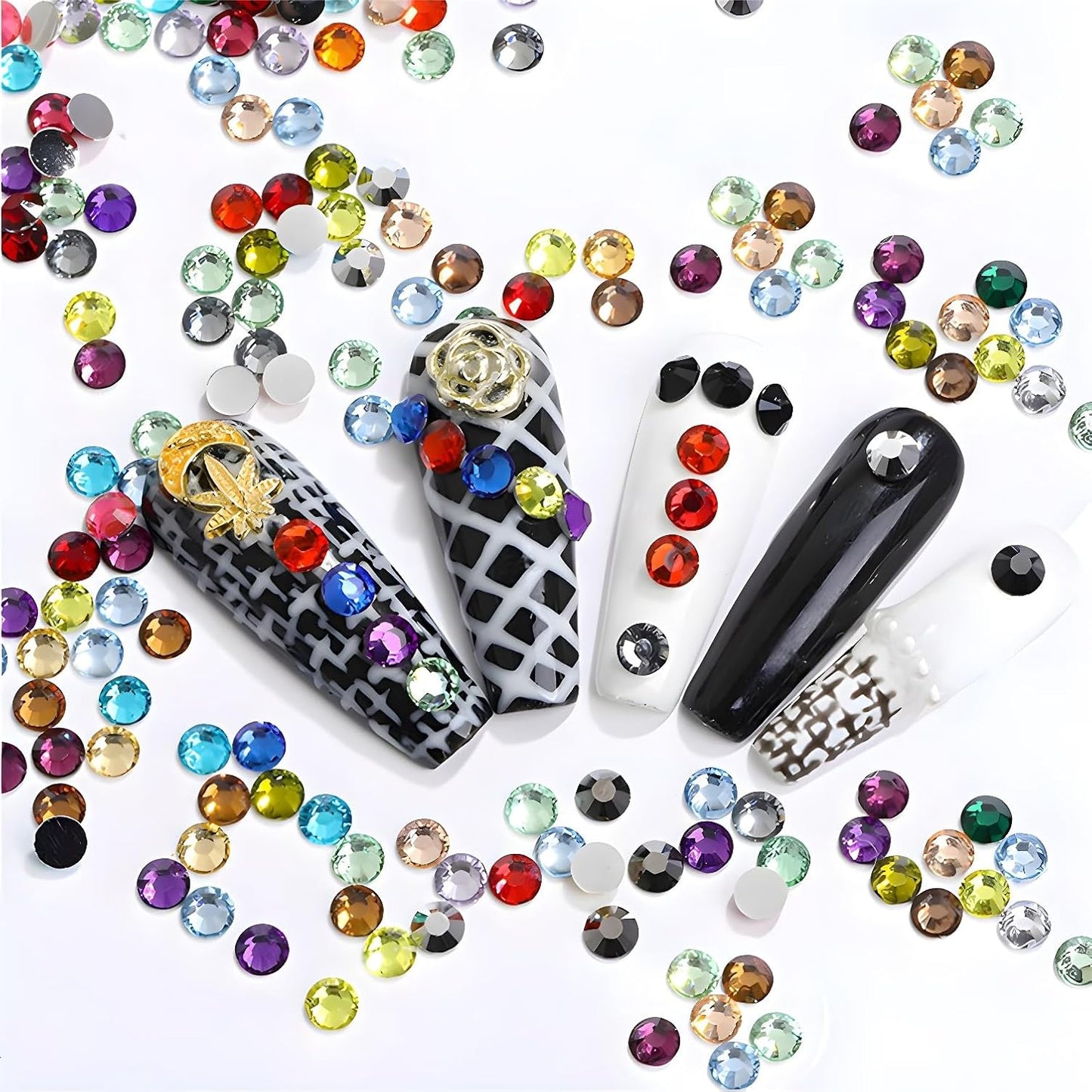 Flatback Rhinestones Round Gems for Nails Art and Crafts 4000Pcs SS6 2mm Glitter Crystals Stone DIY Bags Clothes Shoes (Citrine)