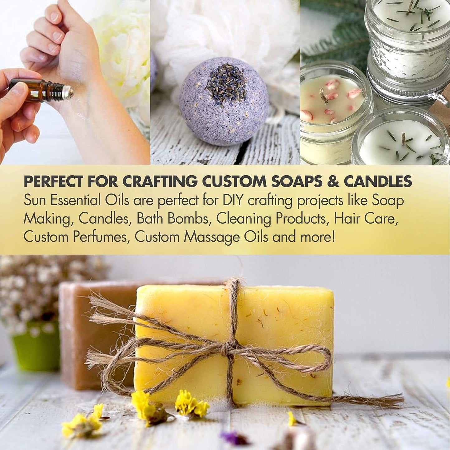 Sun Essential Oils - German Chamomile Essential Oil (2 oz) for Diffuser, Skin, Body, Face, Aromatherapy Massage & Humidifier, Scent for Soap, Candle, Shampoo & Lotion Making at Home