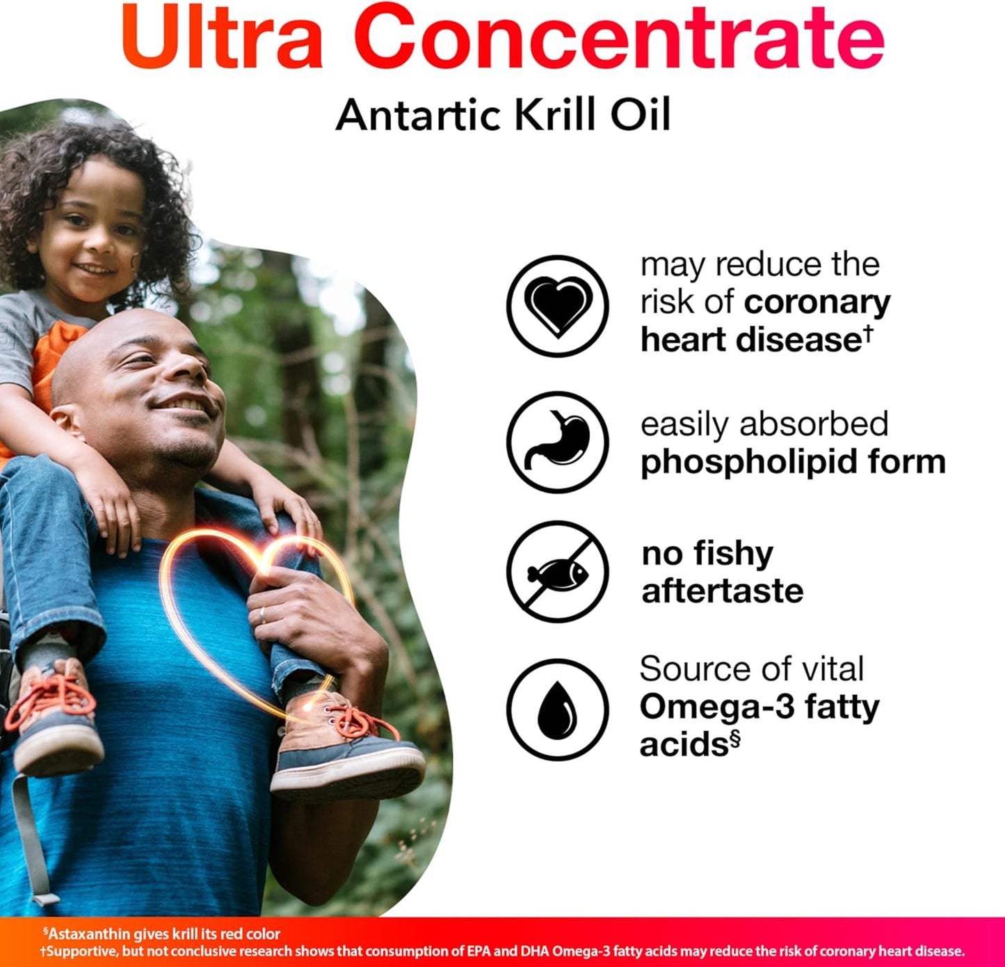 MegaRed Antarctic Krill Oil 750mg, Omega 3 Fatty Acid Supplement, Ultra Concentrate EPA & DHA Softgels, Antioxidant Astaxanthin, Heart Health Supplement with No Fish Oil Aftertaste, 80ct