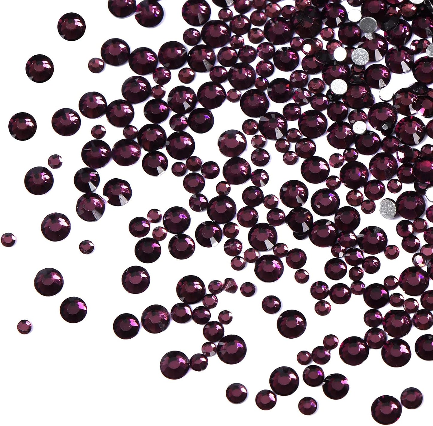 3456pcs Flatback Rhinestones Glass Charms Diamantes Gems Stones for Nail Art 6 Size ss4~ss12 Amethyst