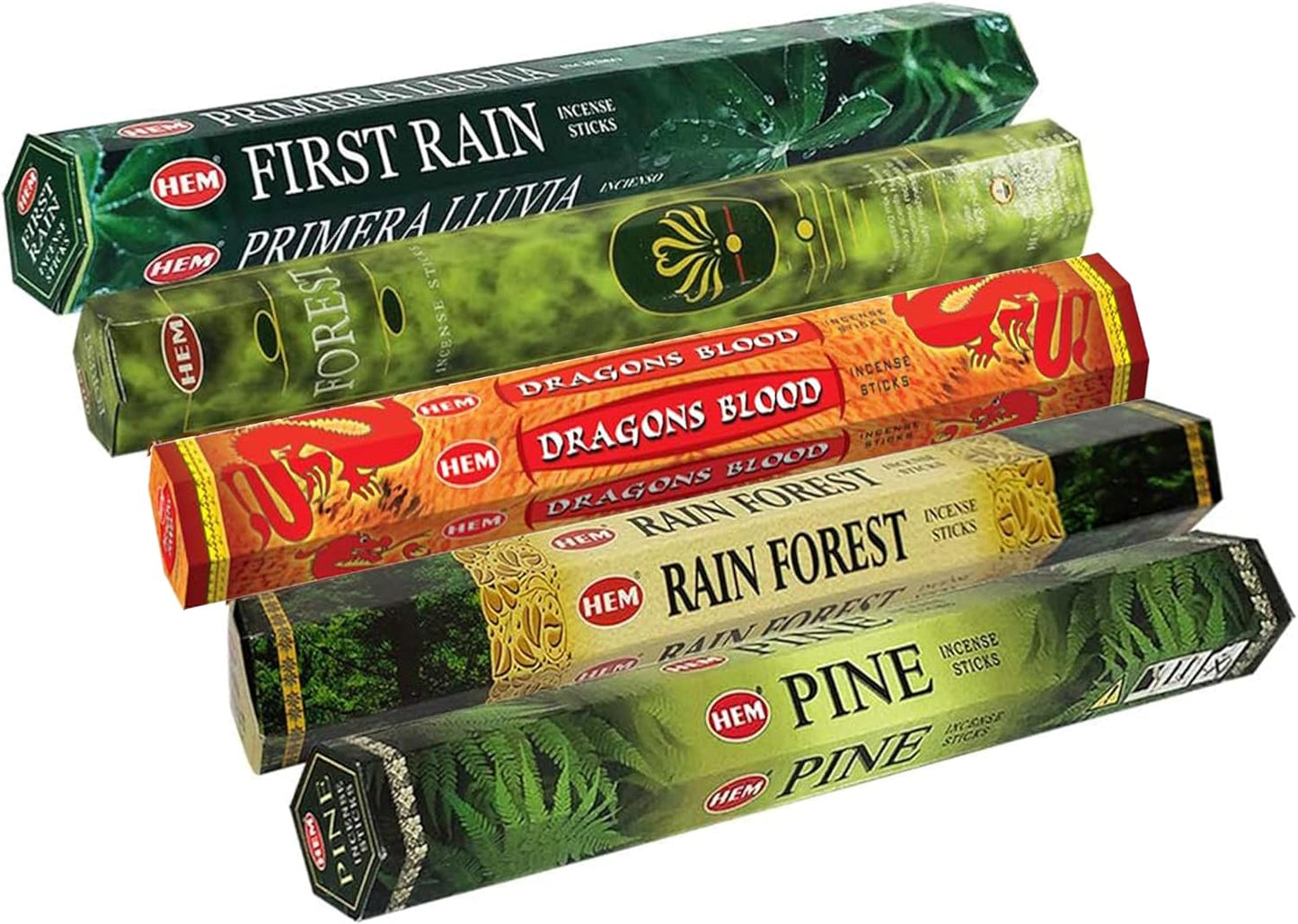 Hem Incense Sticks Variety Pack #12 and Incense Stick Holder Bundle with 5 Forest Themed Fragrances